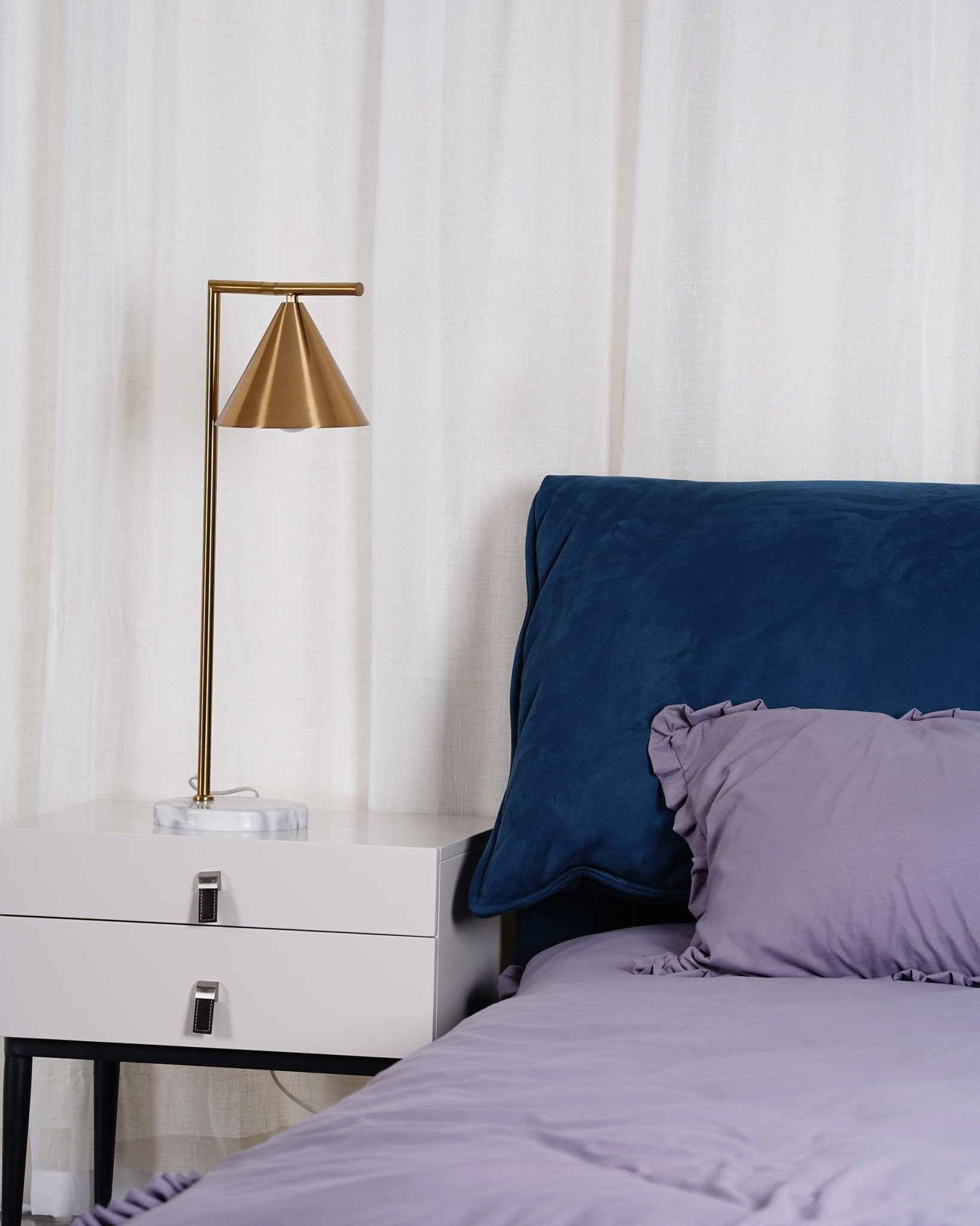 Neliace Marble Industrial Table Lamp - Letslighting