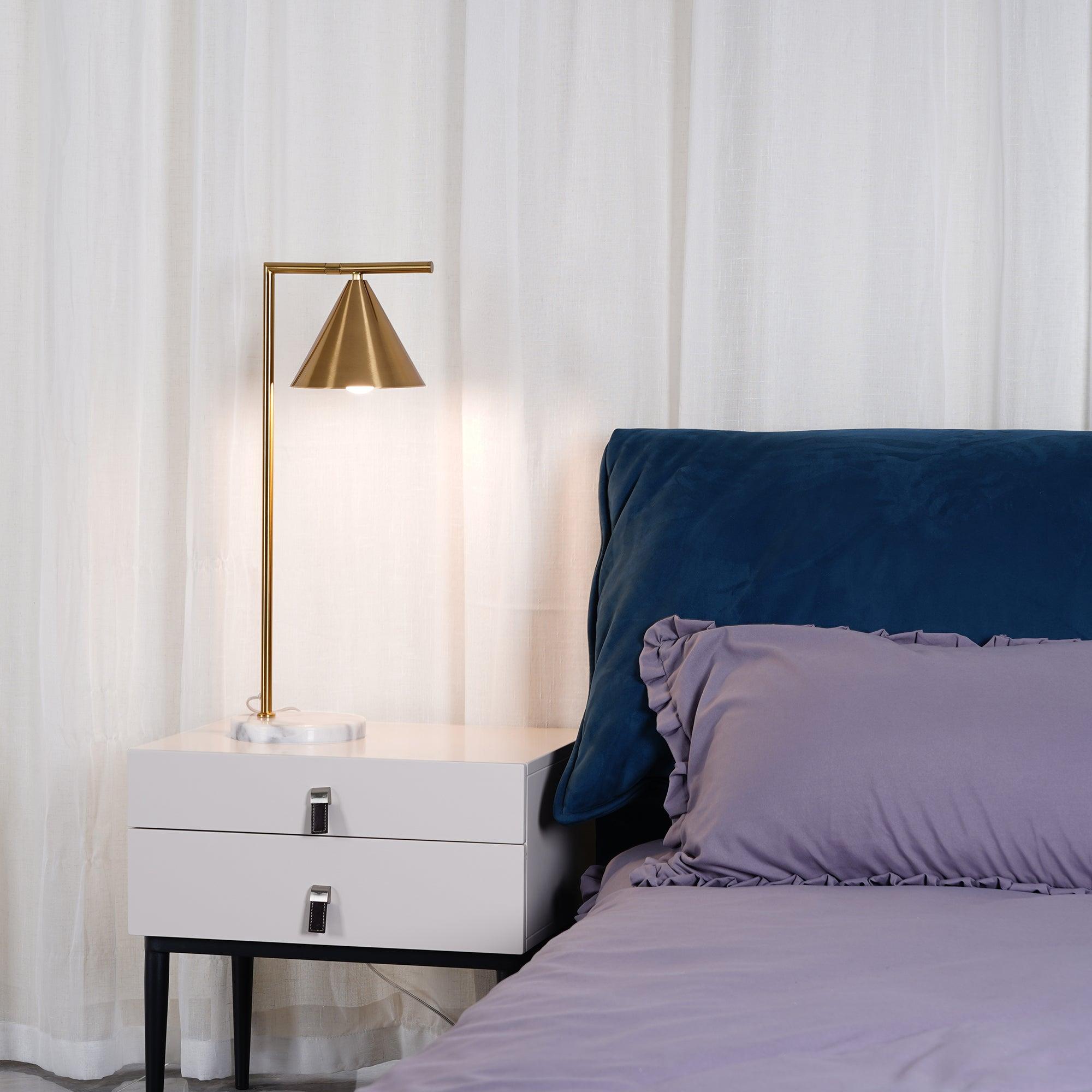 Neliace Marble Industrial Table Lamp - Letslighting