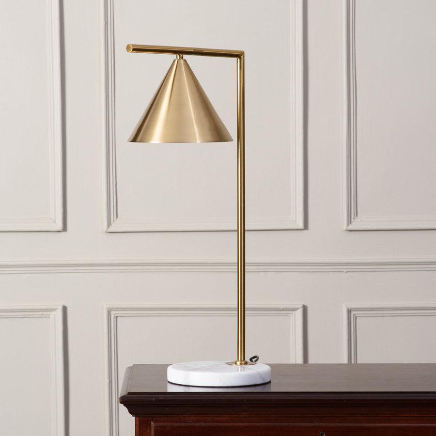 Neliace Marble Industrial Table Lamp - Letslighting