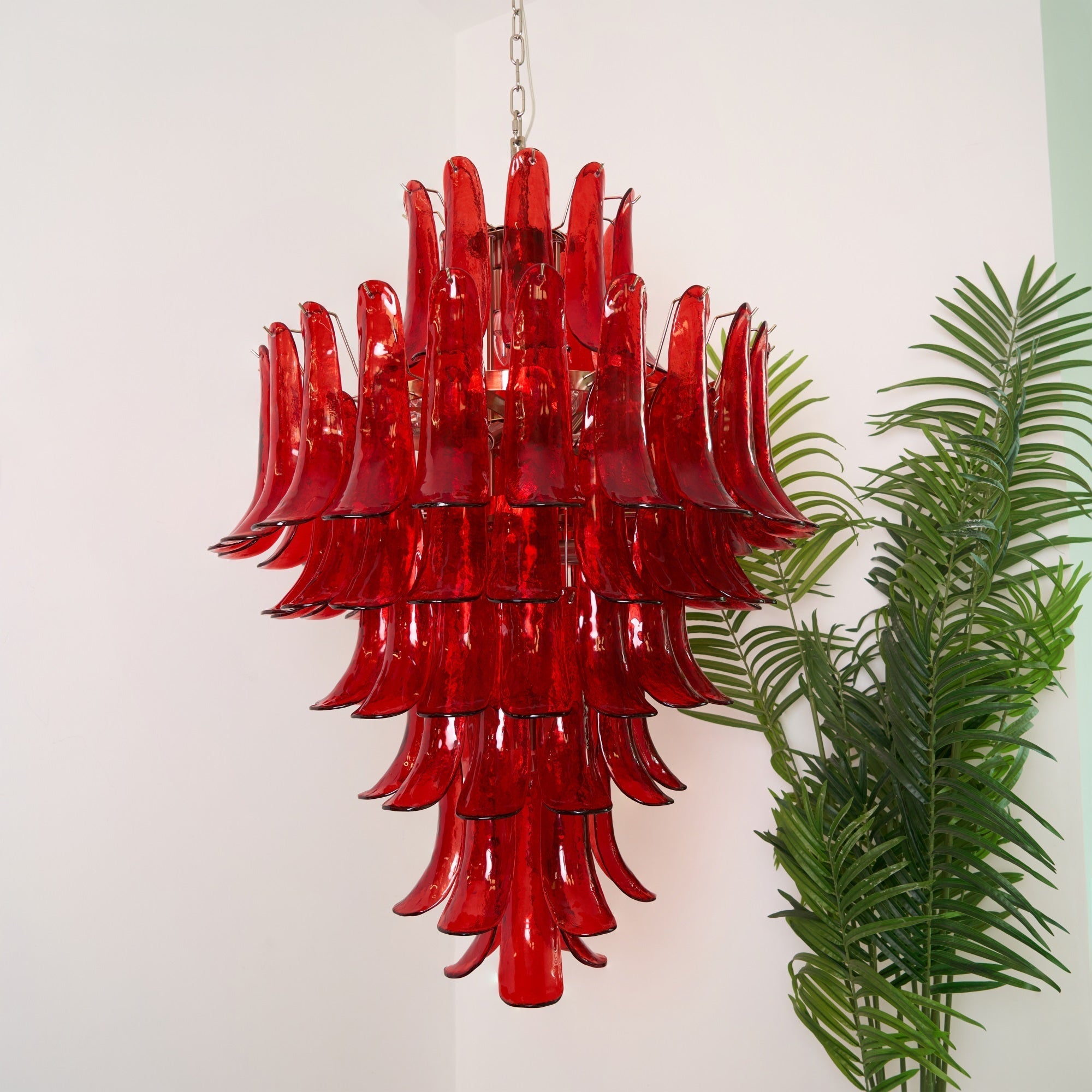 Zinc Postmodern Luxury Petal Glass Chandelier - Letslighting