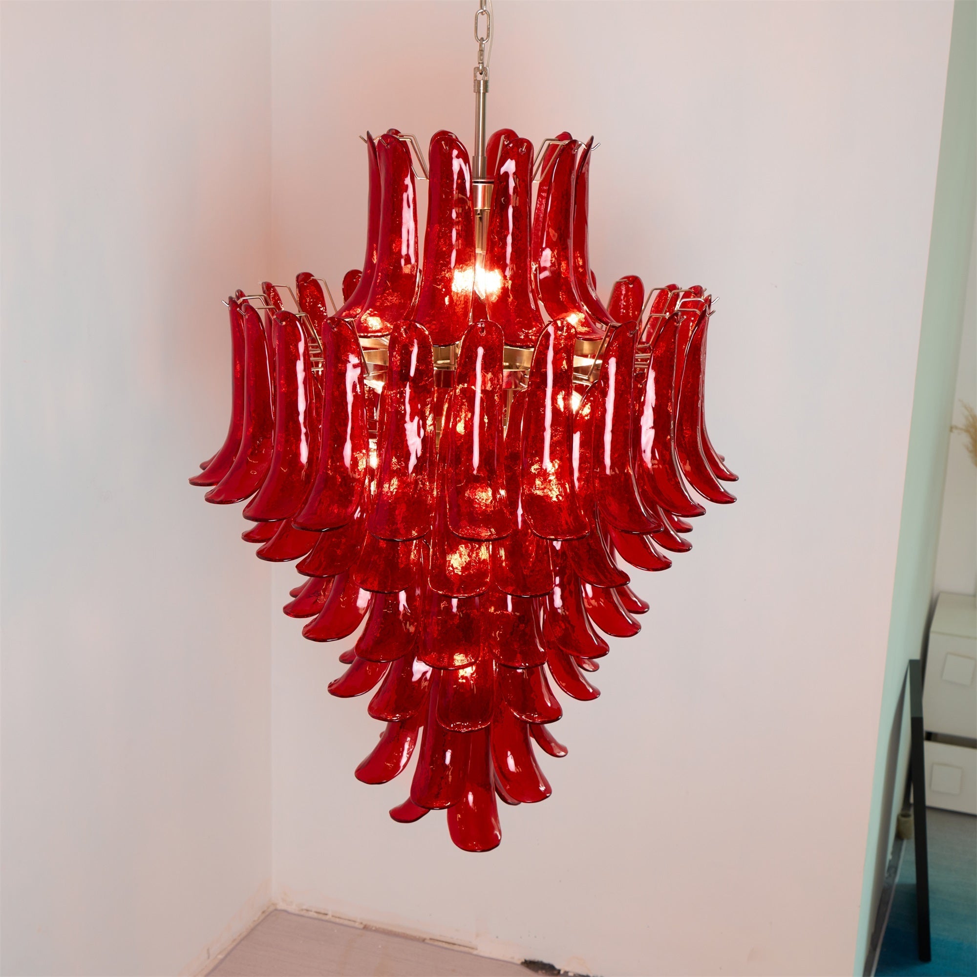 Zinc Postmodern Luxury Petal Glass Chandelier - Letslighting