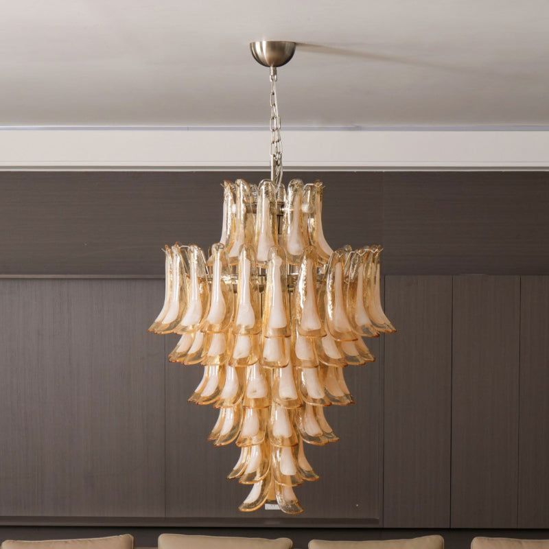 Zinc Postmodern Luxury Petal Glass Chandelier - Letslighting