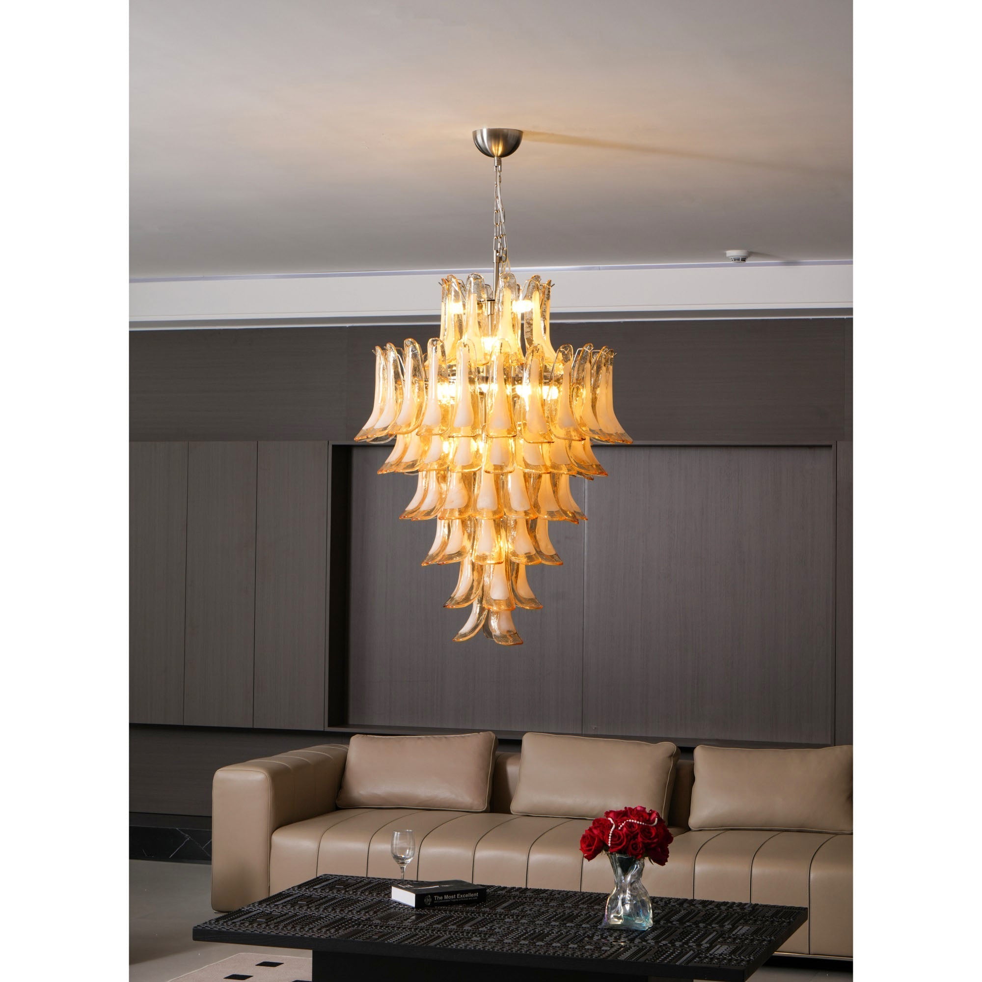 Zinc Postmodern Luxury Petal Glass Chandelier - Letslighting