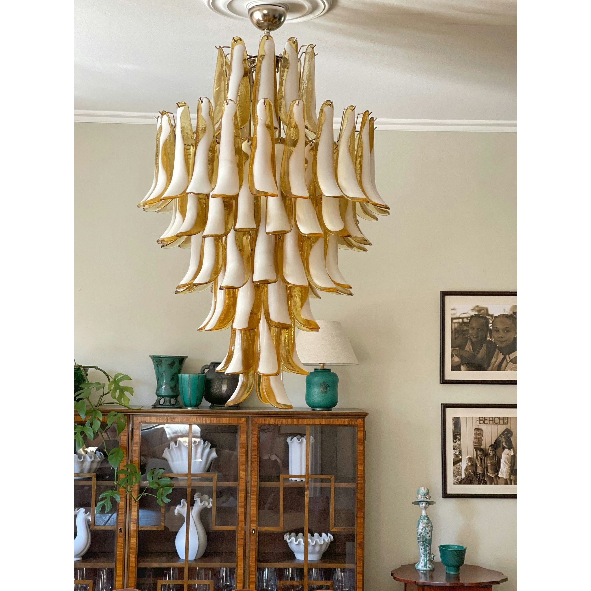 Zinc Postmodern Luxury Petal Glass Chandelier - Letslighting