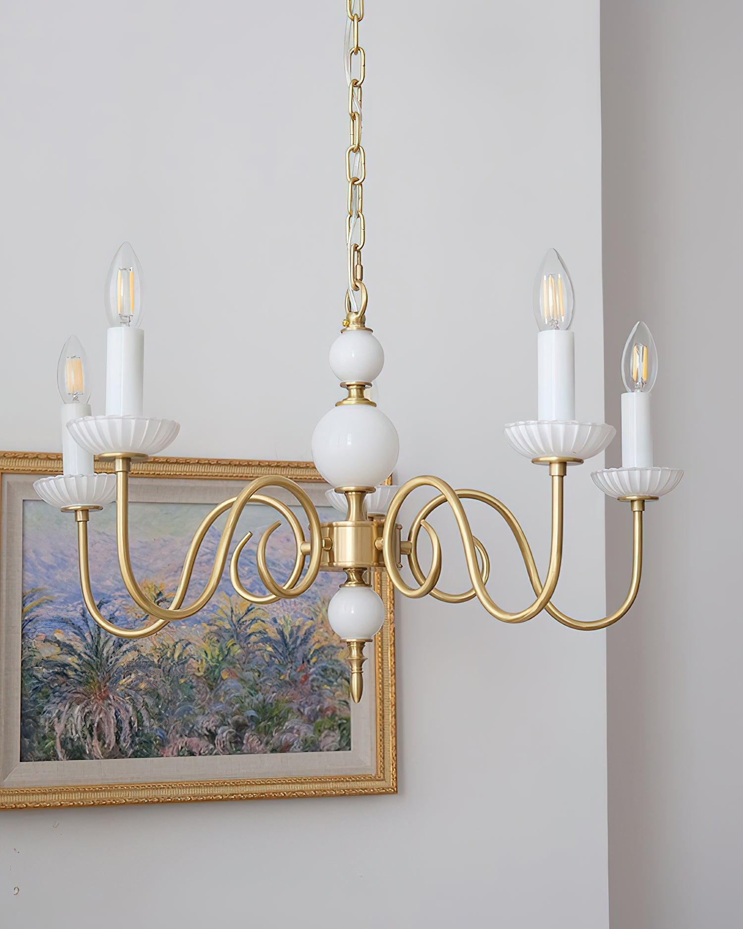 Carlita Chandelier Gold Curved Candle Arms - Letslighting