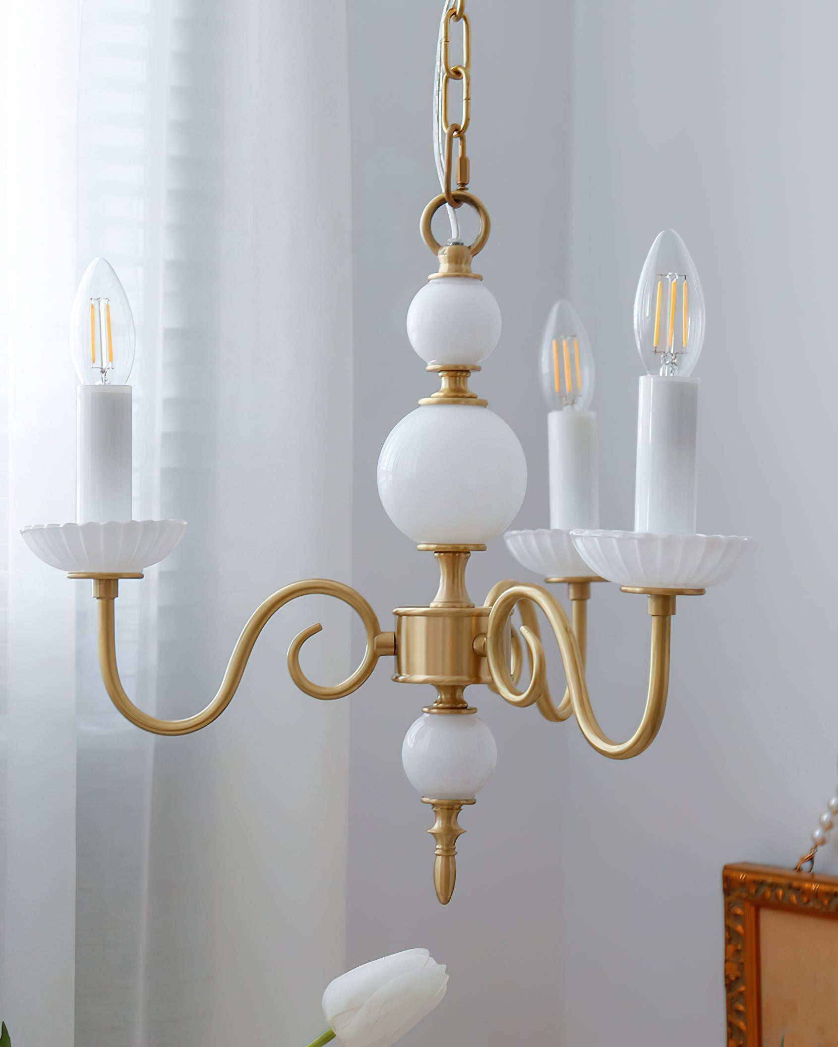 Carlita Chandelier Gold Curved Candle Arms - Letslighting