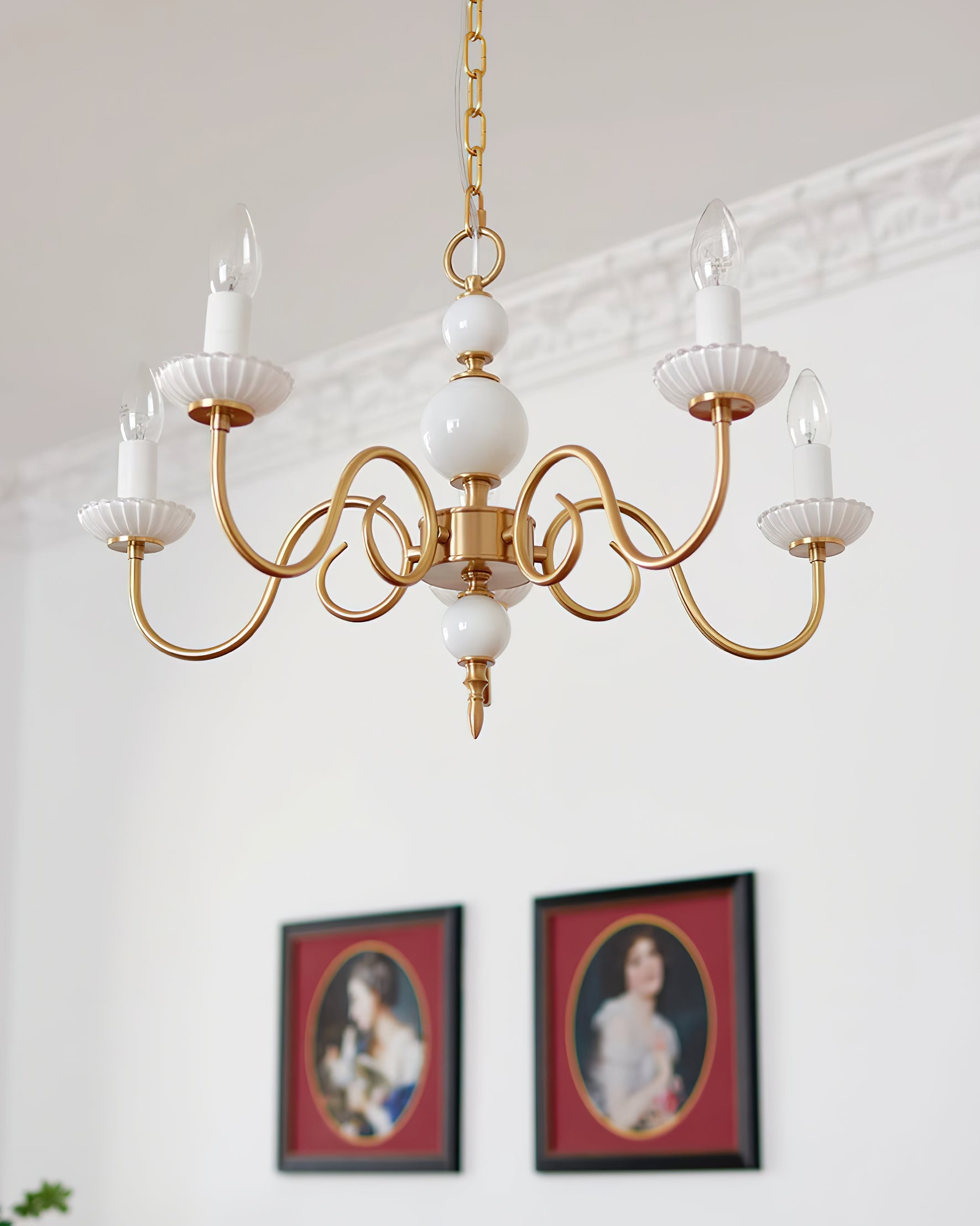 Carlita Chandelier Gold Curved Candle Arms - Letslighting