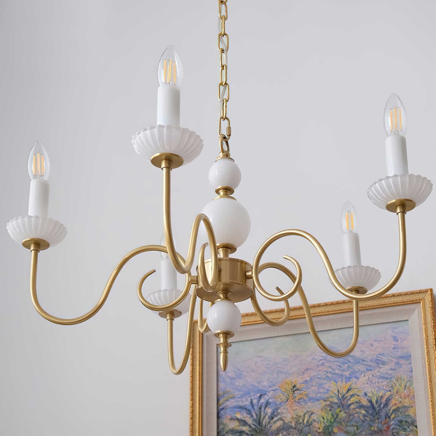 Carlita Chandelier Gold Curved Candle Arms - Letslighting