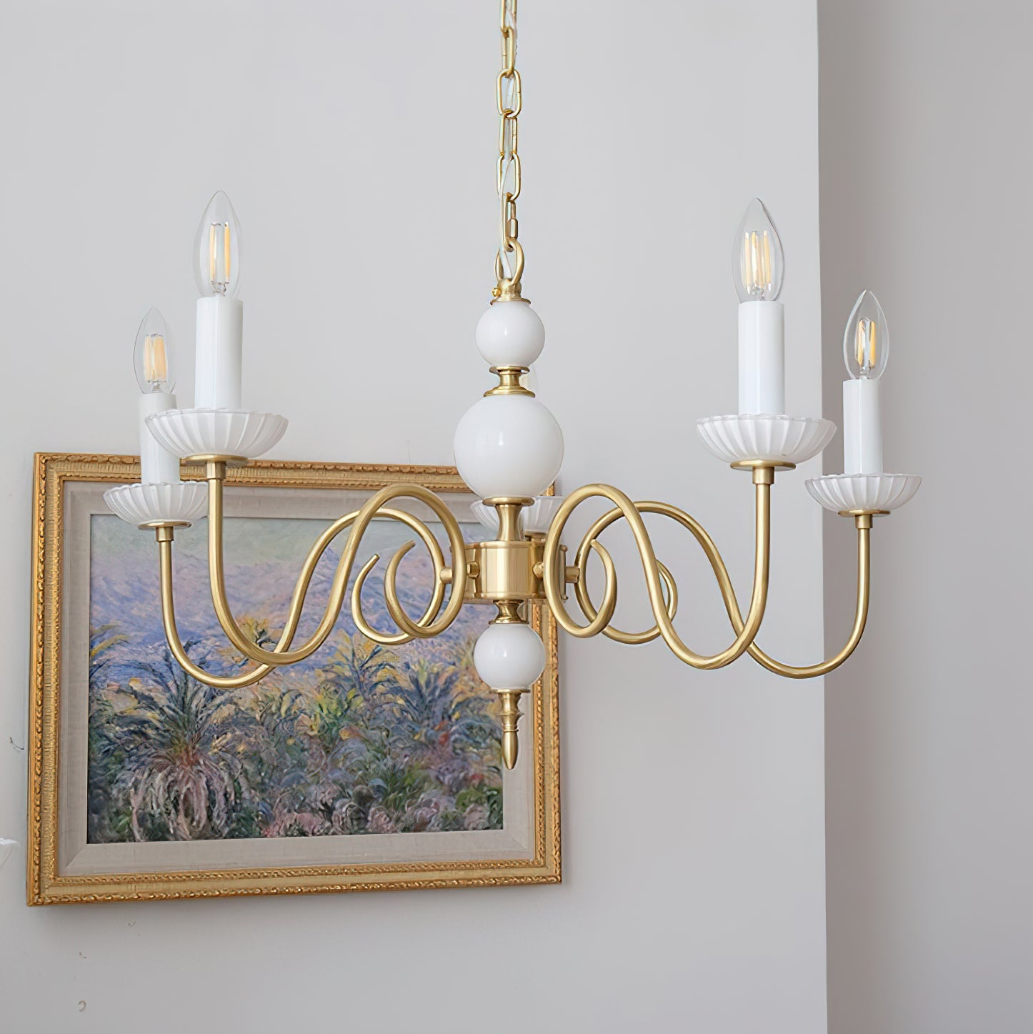 Carlita Chandelier Gold Curved Candle Arms - Letslighting