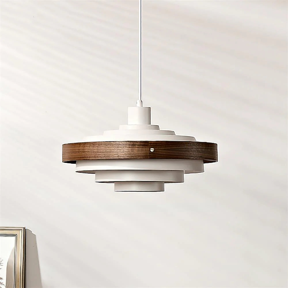 Muto Modern Round Pendant Light Wood - Letslighting