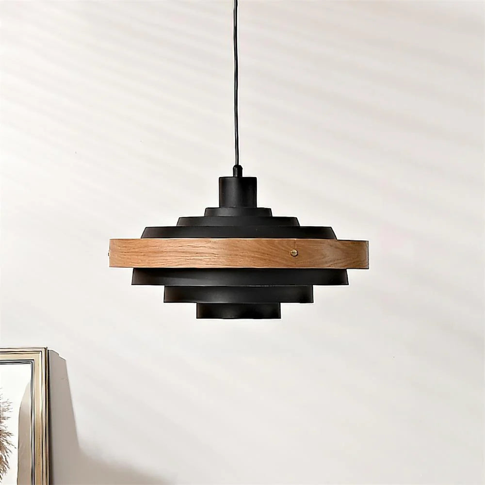 Muto Modern Round Pendant Light Wood - Letslighting