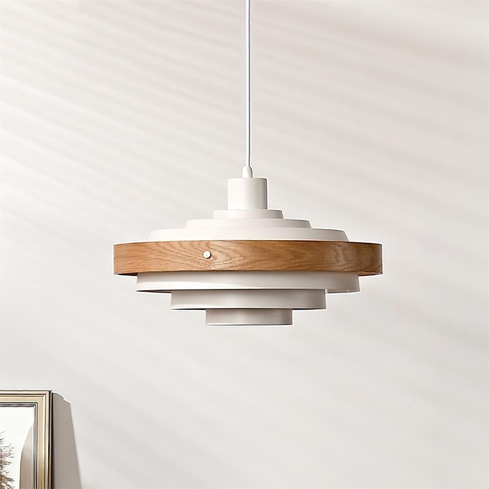 Pendant Lamp Rustic & Wood with Layered Shade Modern - Letslighting