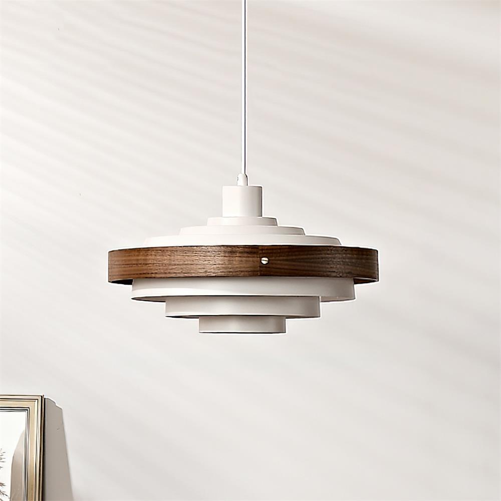 Pendant Lamp Rustic & Wood with Layered Shade Modern - Letslighting