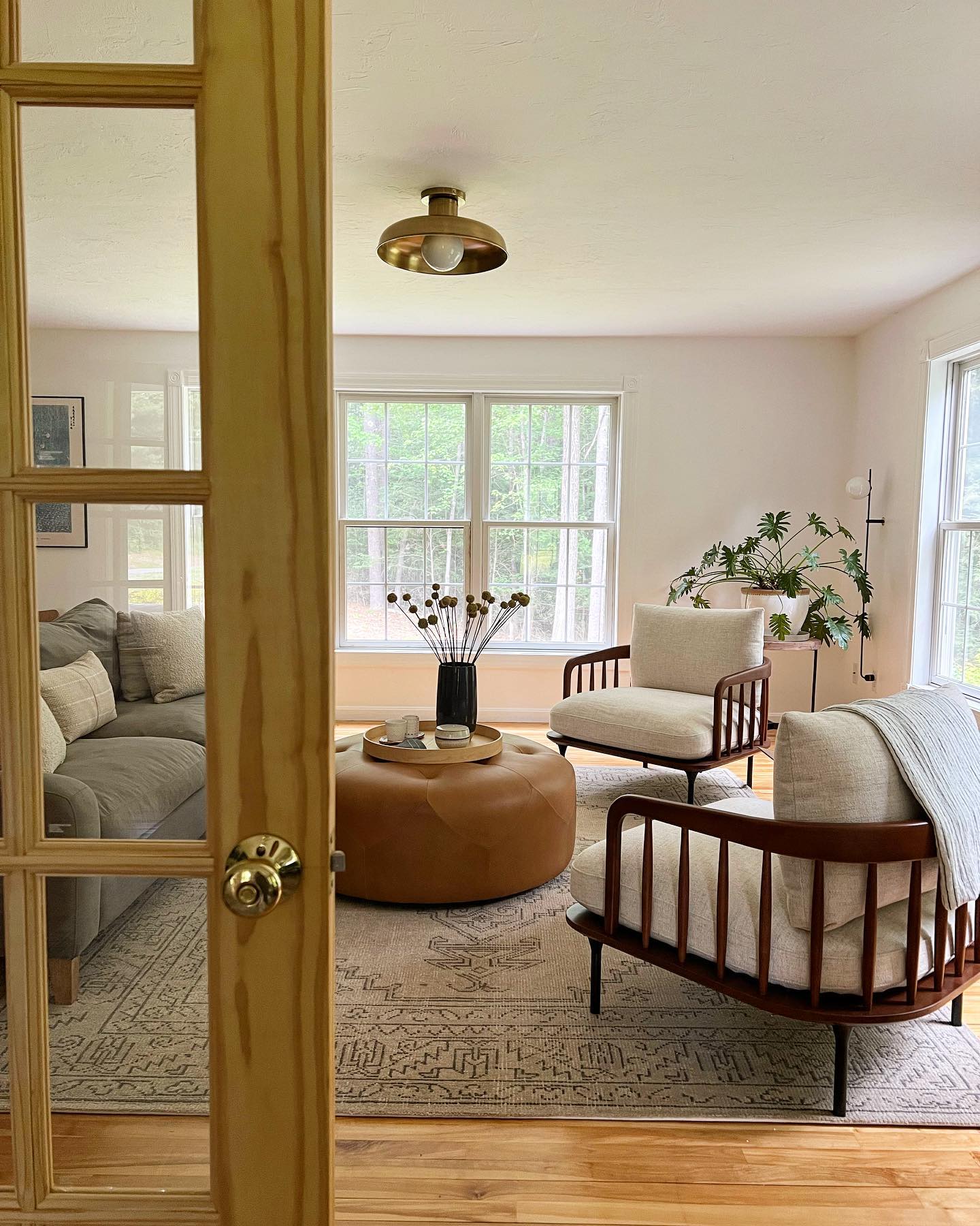 Quasar Modern Minimalist Glass Semi Flush Ceiling Lamp - Letslighting