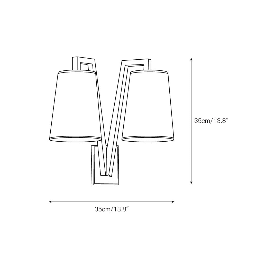 Ivmarel Vintage Industrial Double Brass Fabric Wall Lamp - Letslighting
