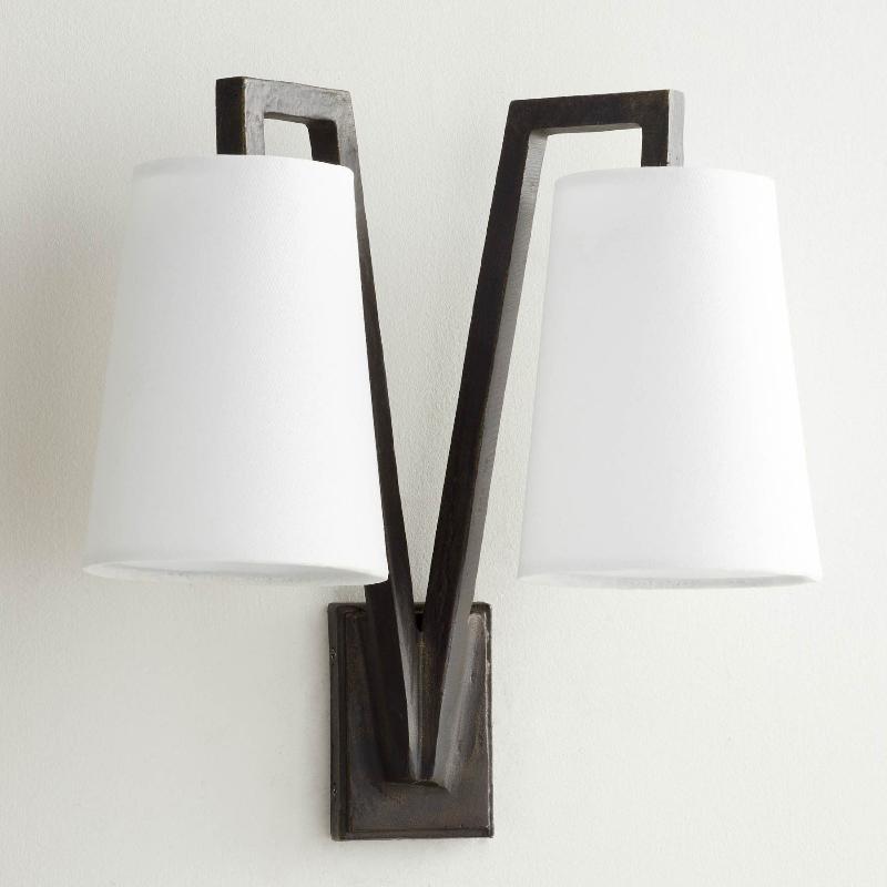 Ivmarel Vintage Industrial Double Brass Fabric Wall Lamp - Letslighting