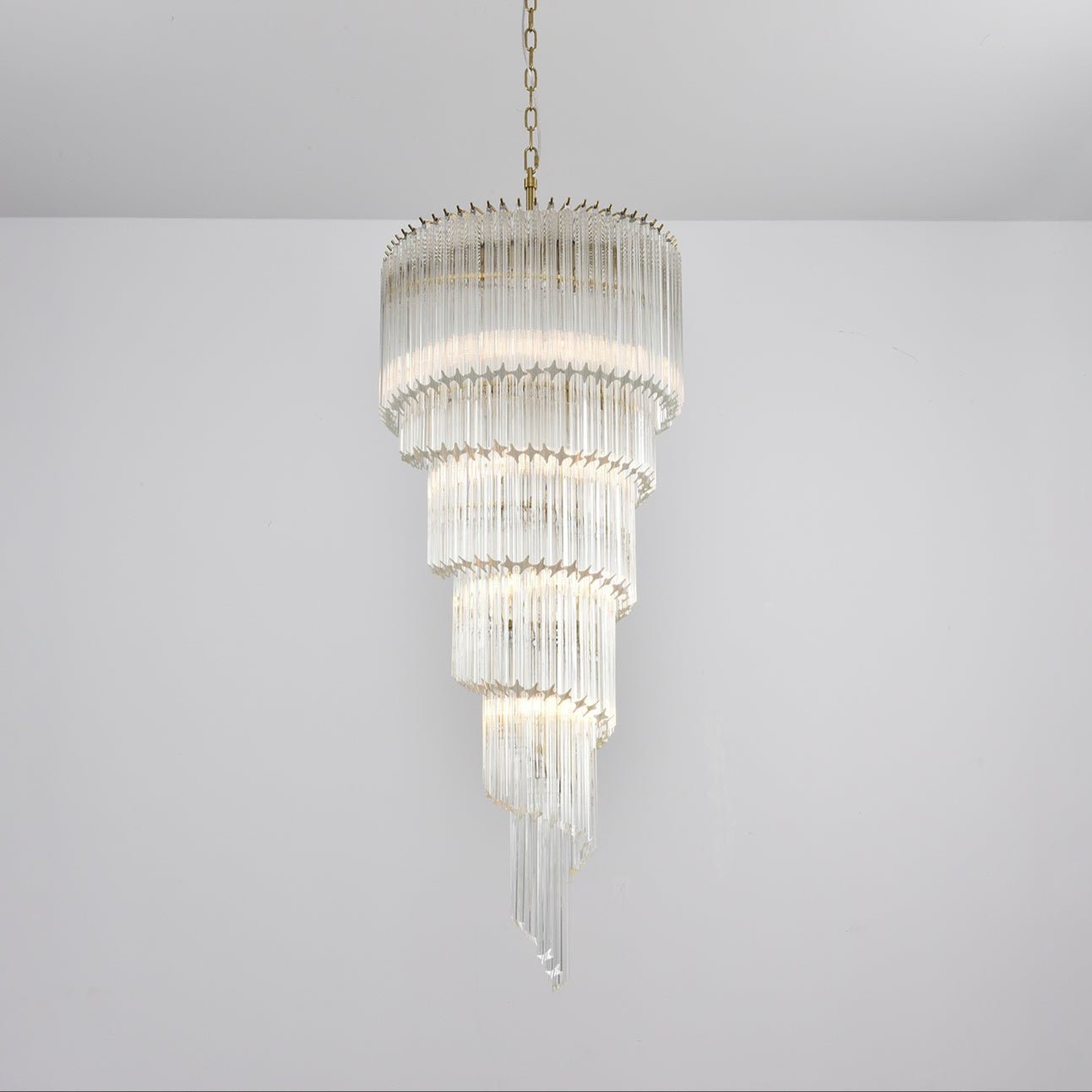 Paisley Spiral Clear Glass Chandelier - Letslighting