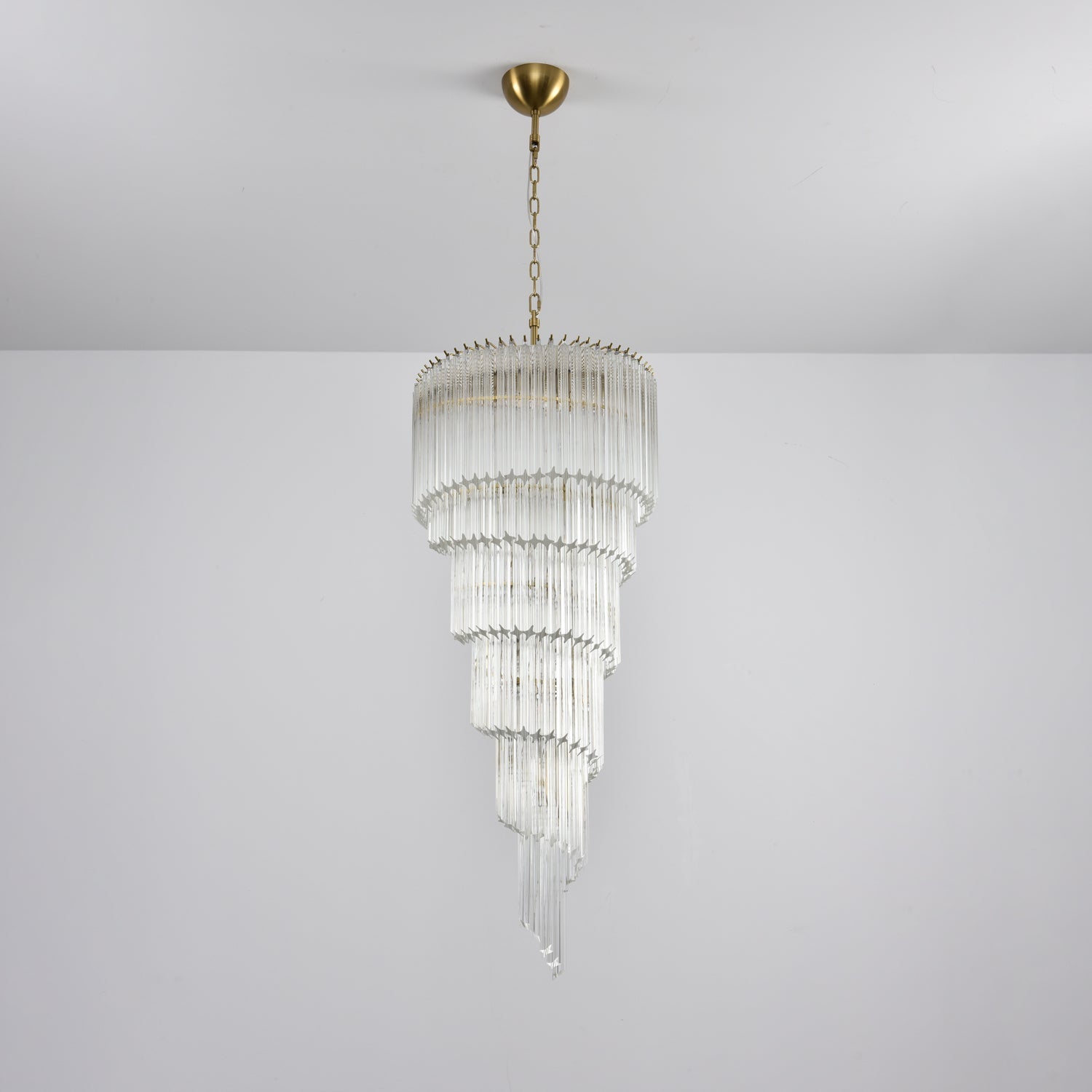 Paisley Spiral Clear Glass Chandelier - Letslighting