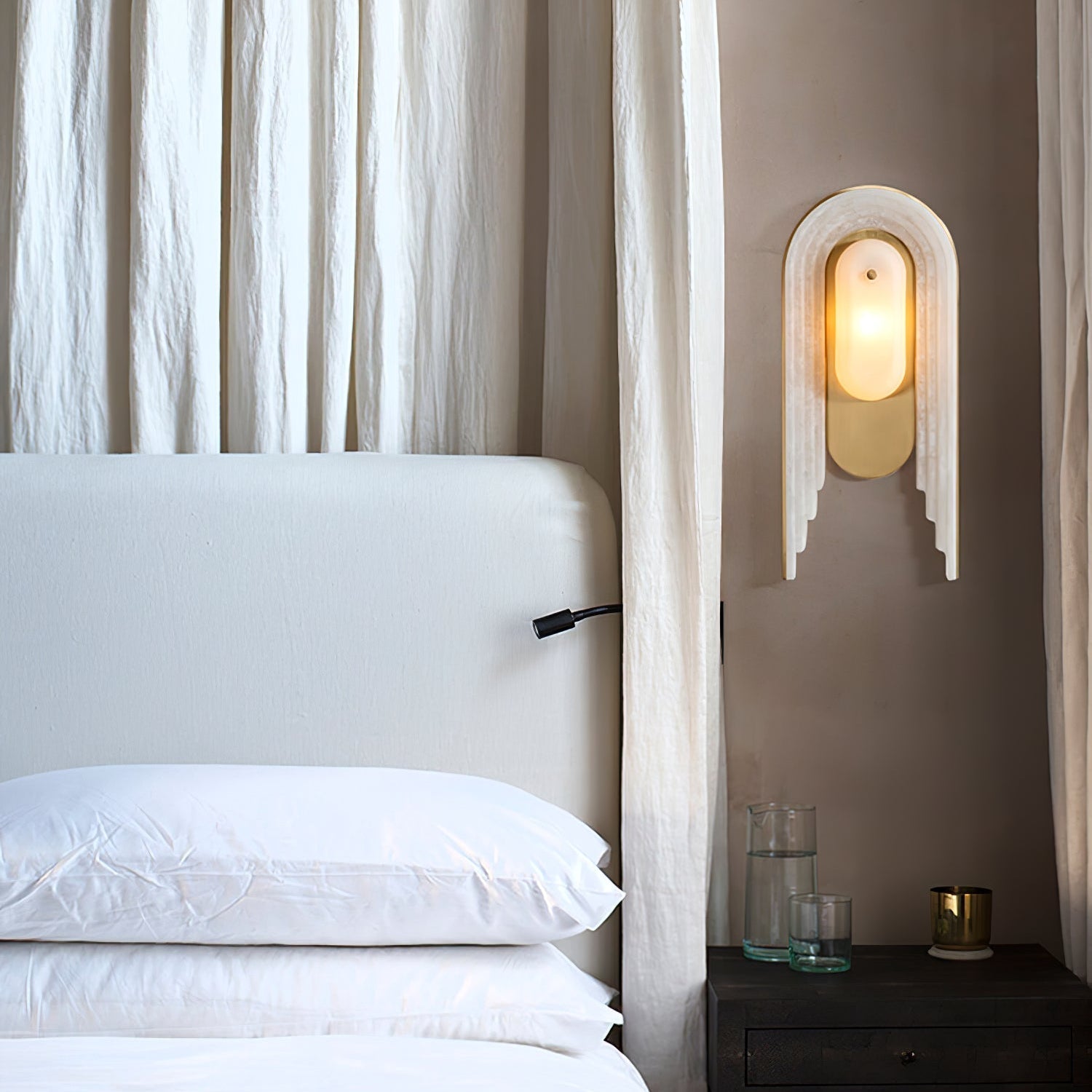 Sytalion Arch Alabaster Wall Light - Letslighting