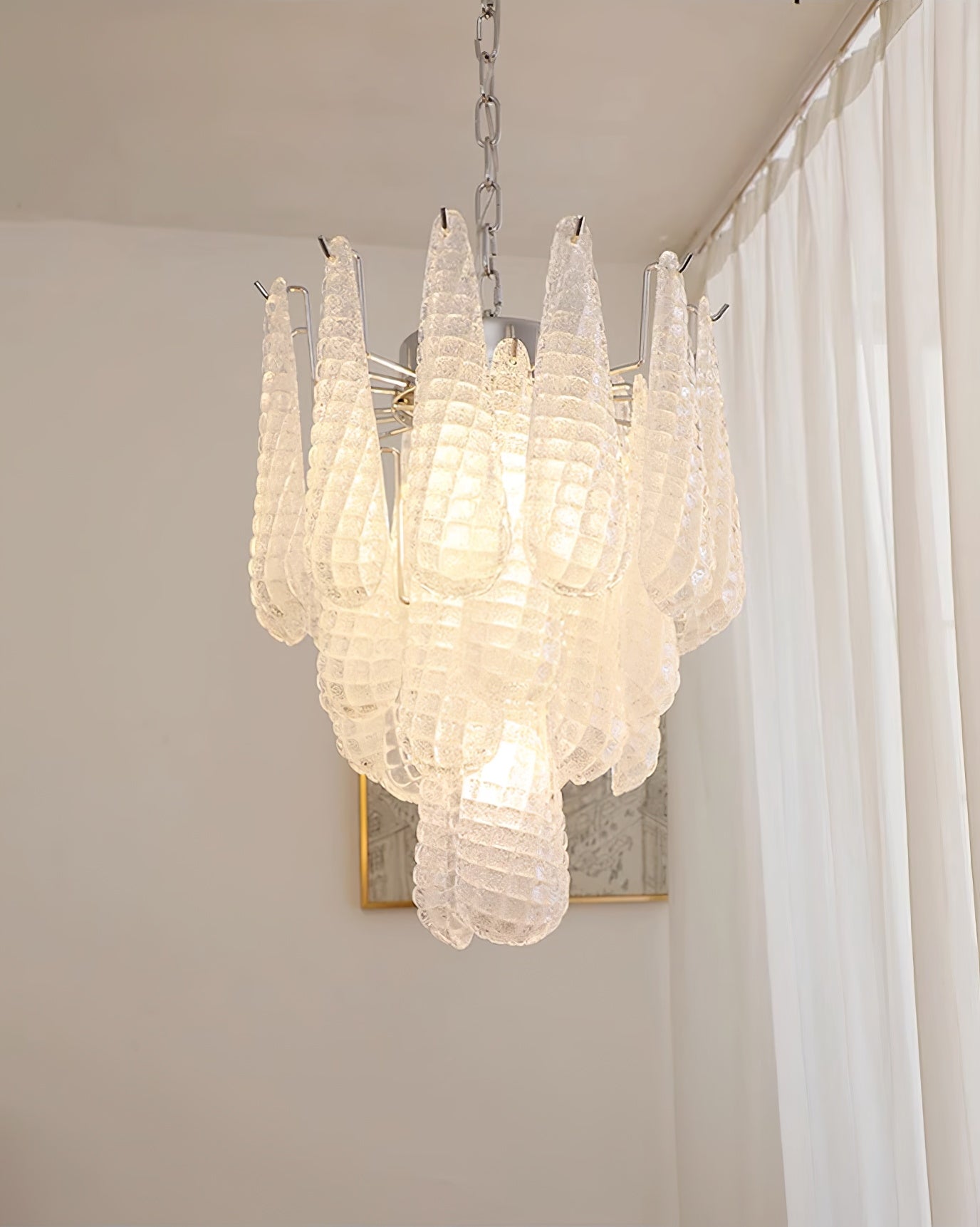 Case Chandelier Glass Droplet Cascade - Letslighting