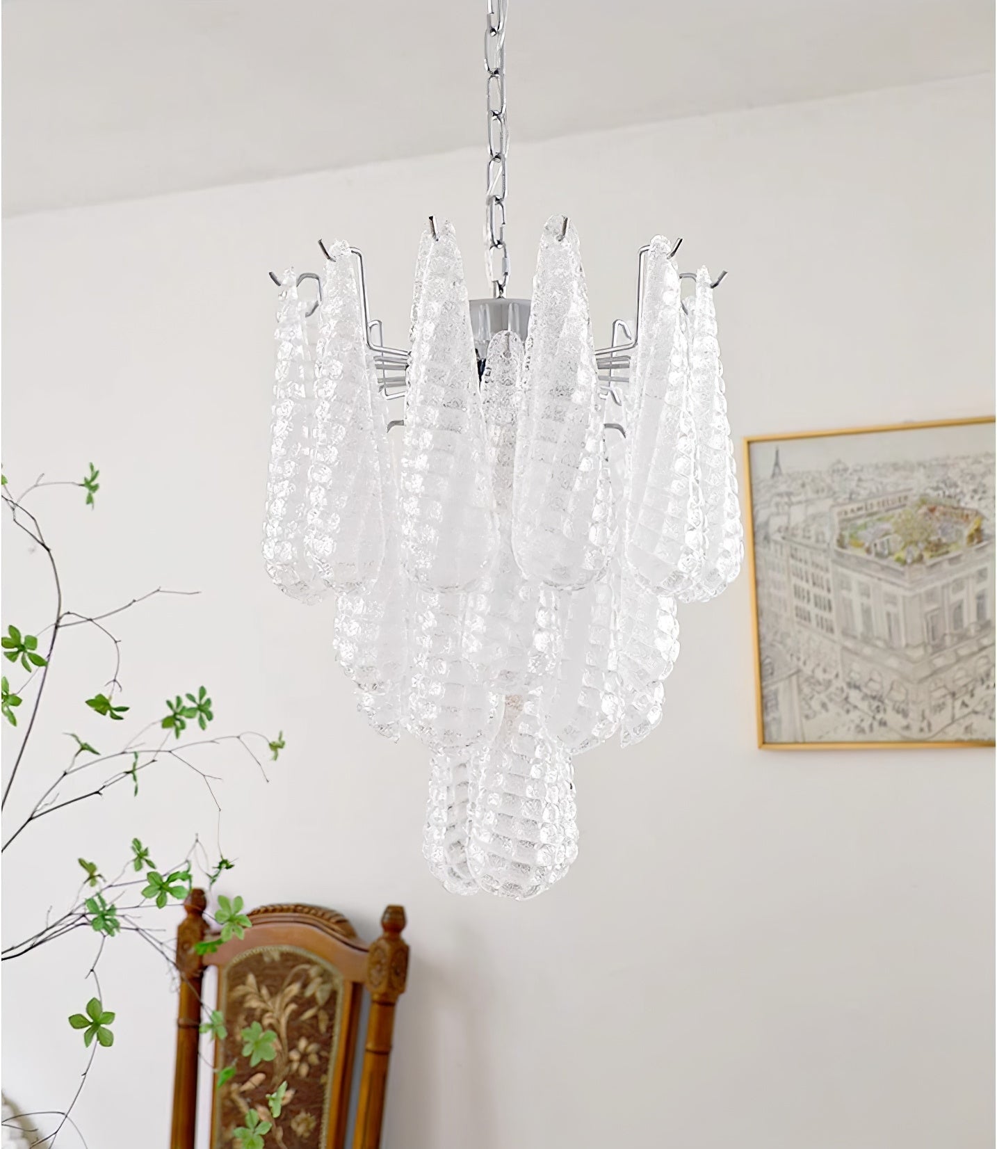 Case Chandelier Glass Droplet Cascade - Letslighting