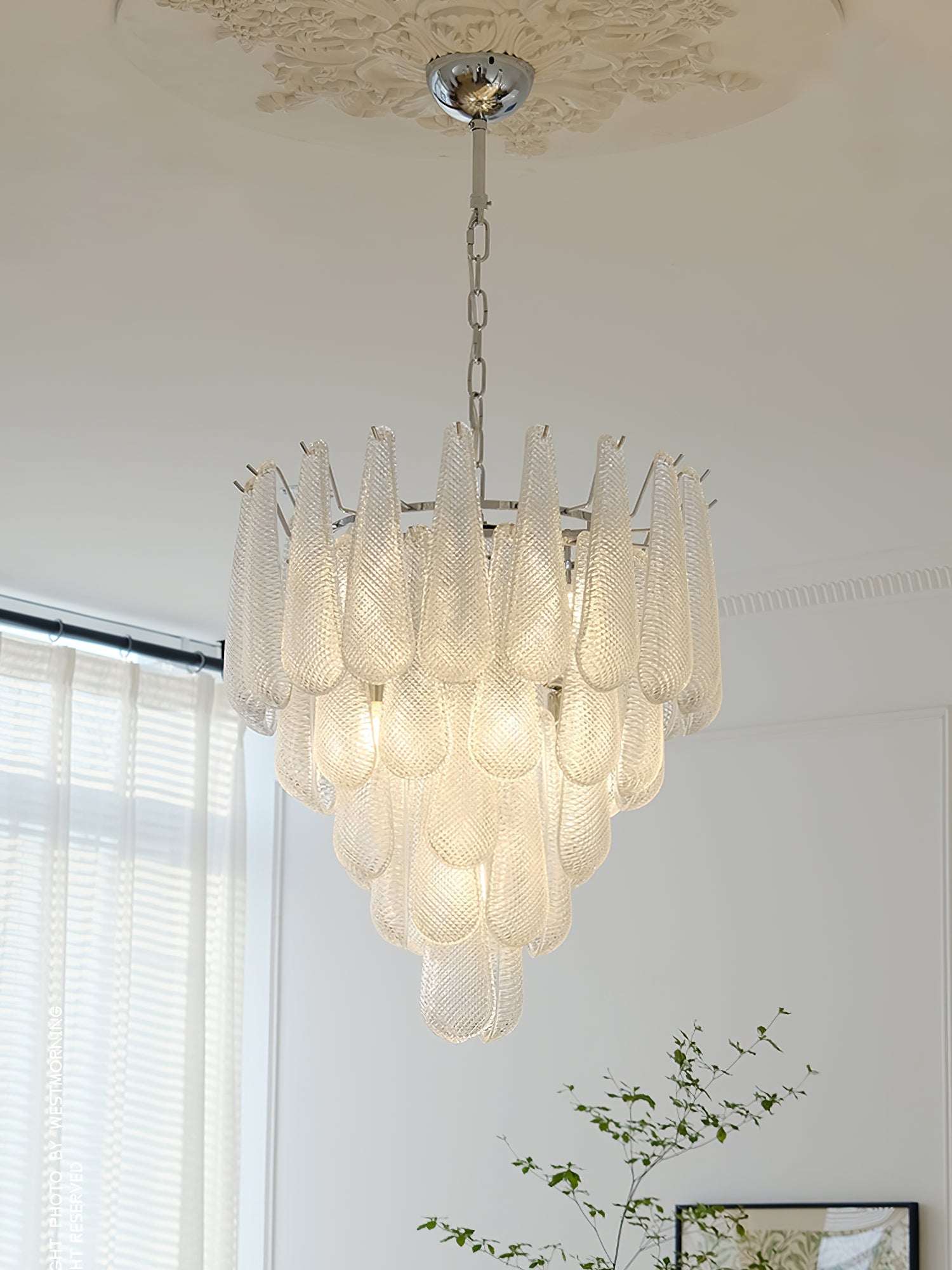 Case Chandelier Glass Droplet Cascade - Letslighting