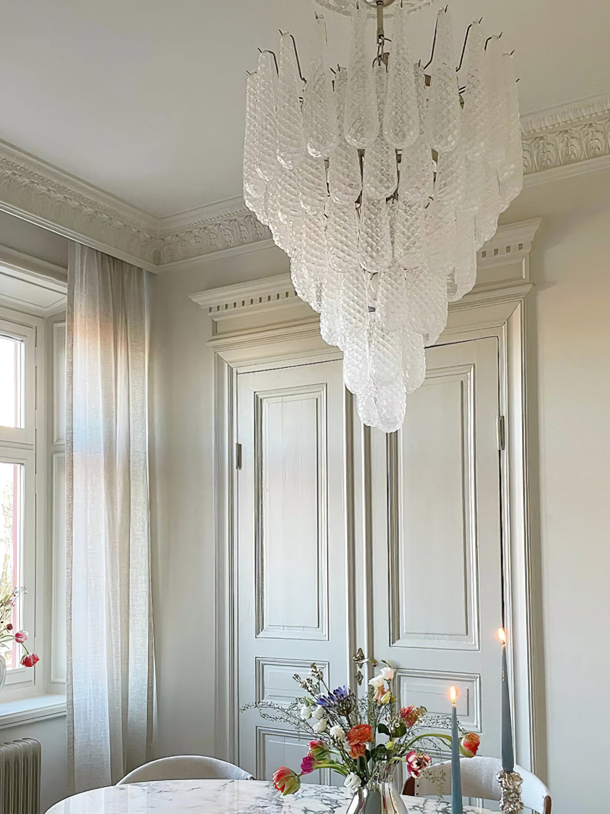 Case Chandelier Glass Droplet Cascade - Letslighting