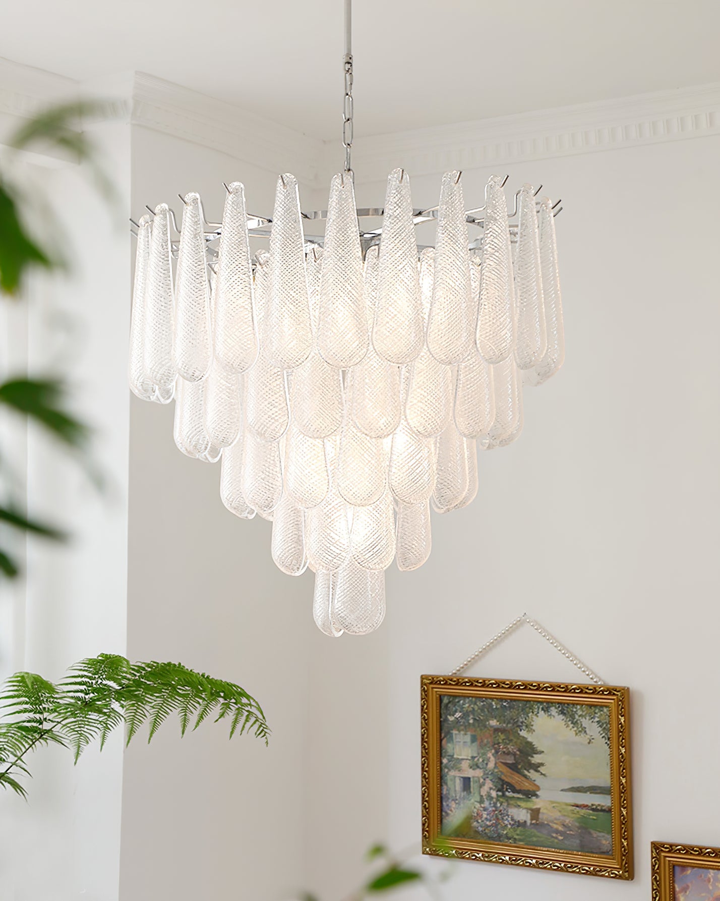 Case Chandelier Glass Droplet Cascade - Letslighting