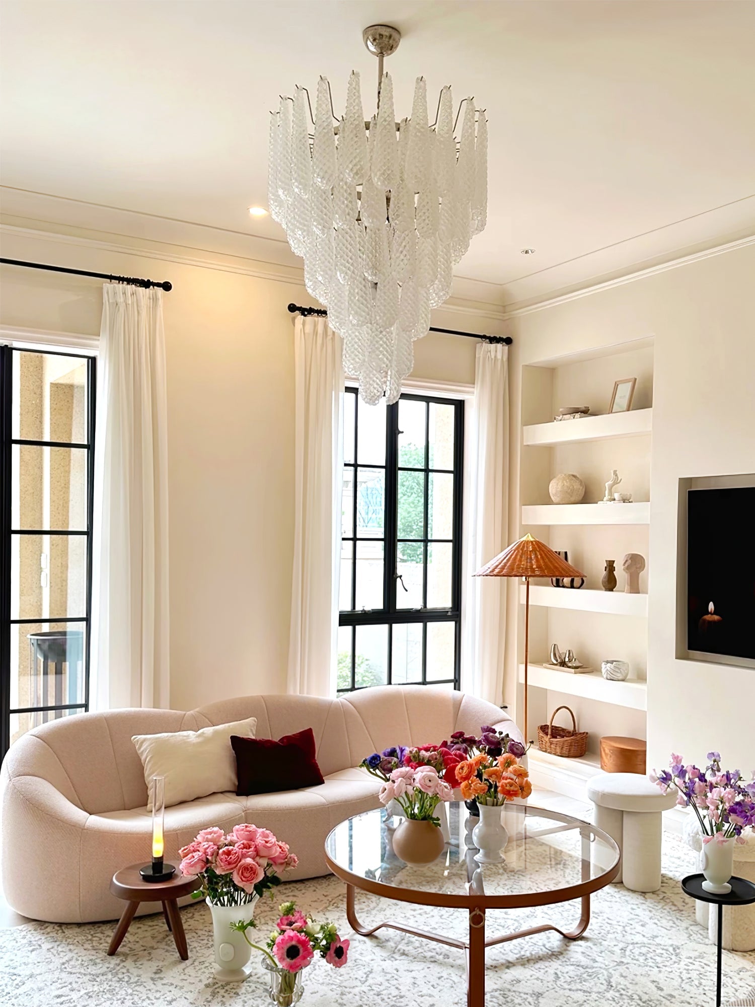Case Chandelier Glass Droplet Cascade - Letslighting
