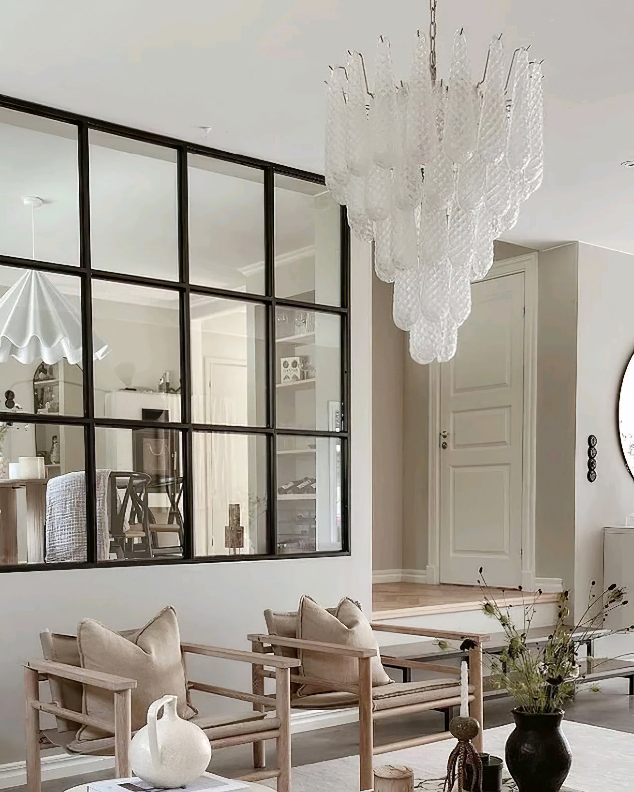 Case Chandelier Glass Droplet Cascade - Letslighting