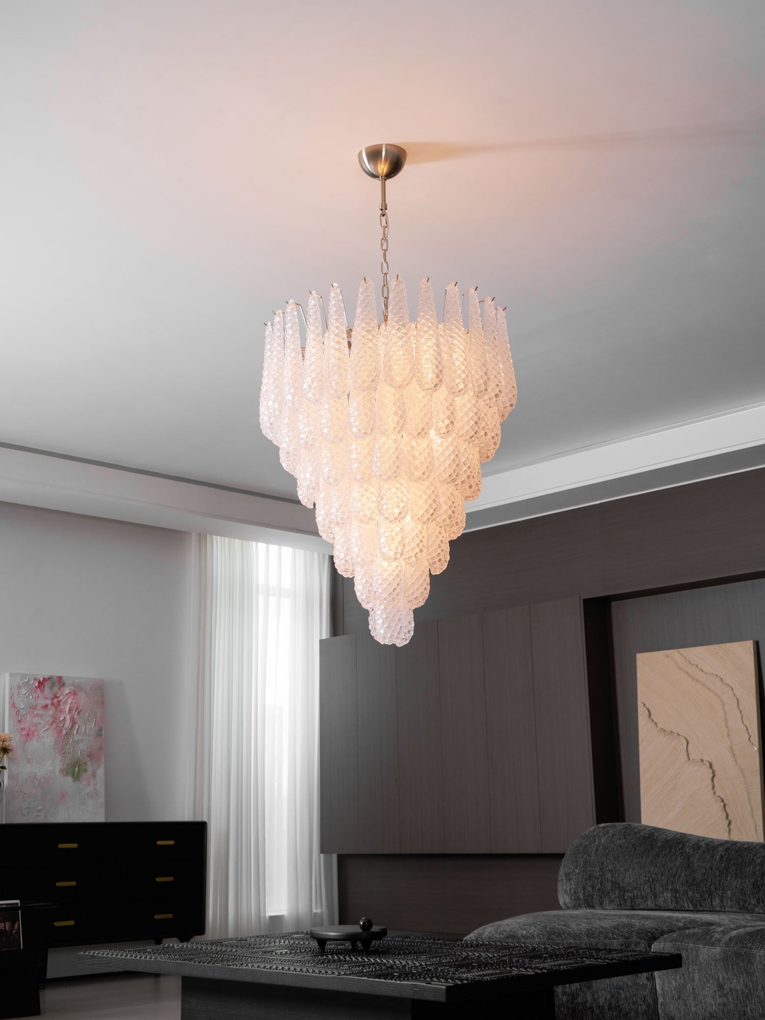 Case Chandelier Glass Droplet Cascade - Letslighting