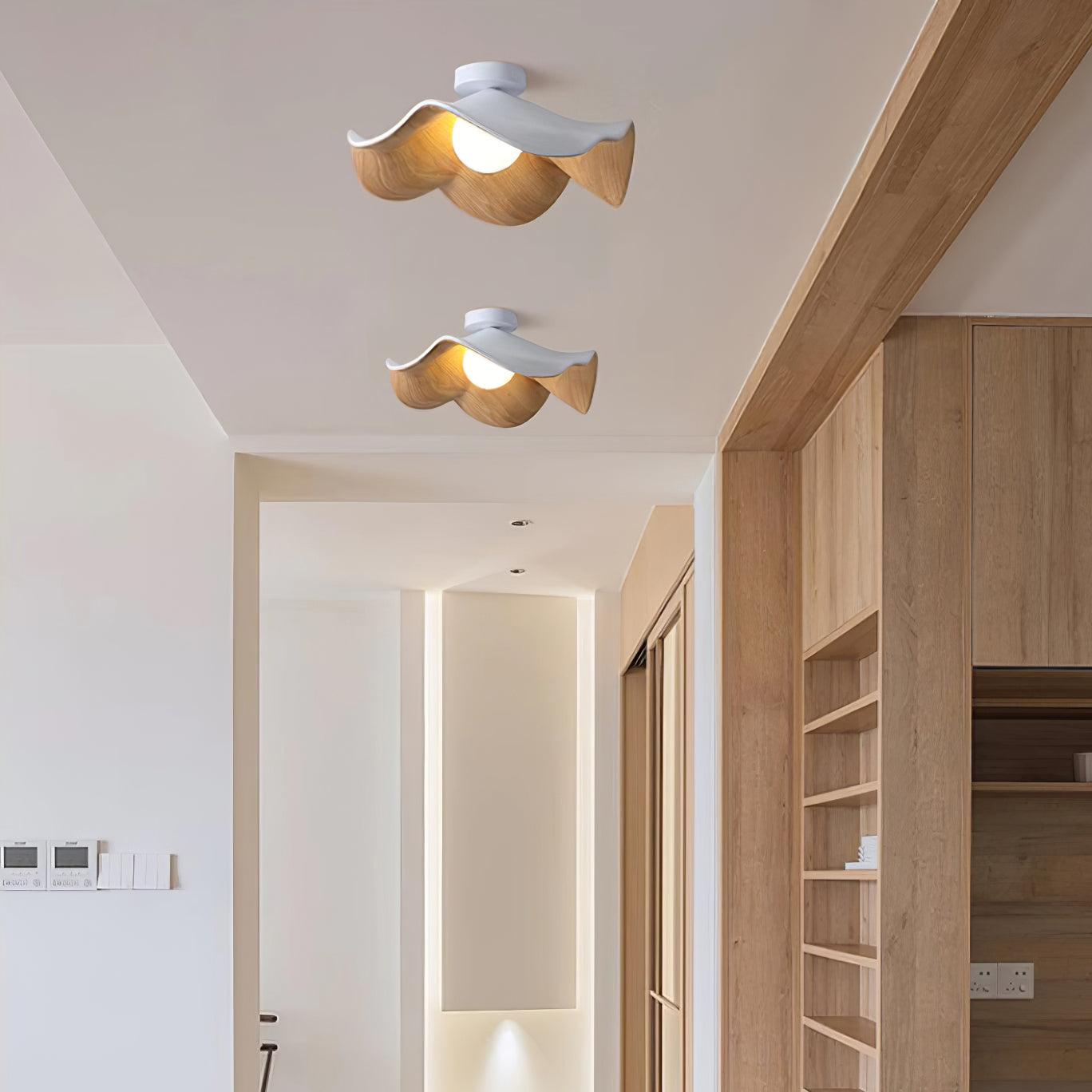Muto Ceiling Light Wood Black&White