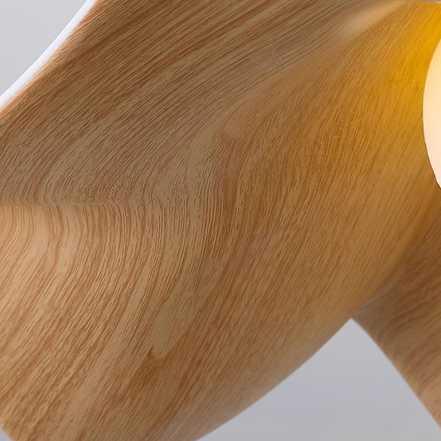 Pendant Lamp Resin Shade in White and Walnut for Living and Dining Room