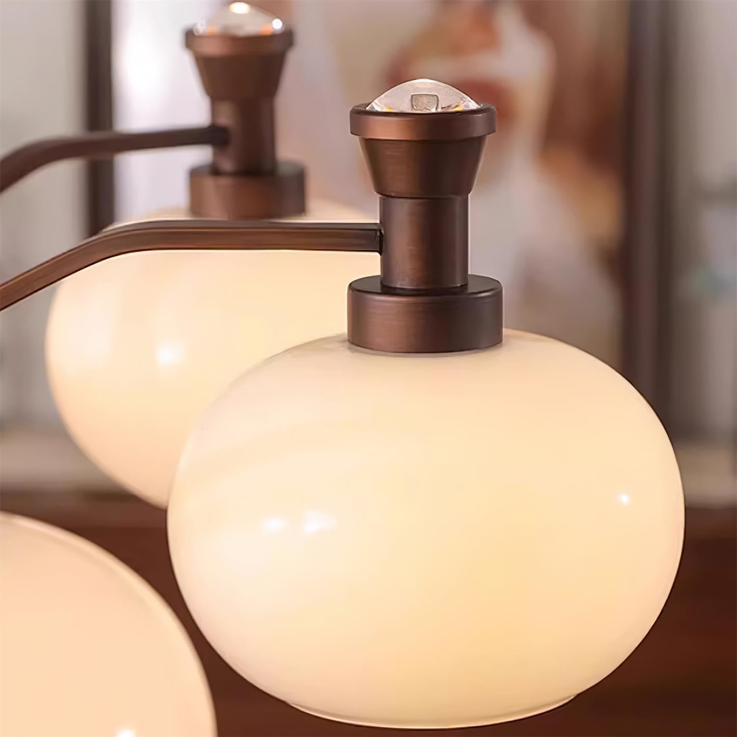 Cassia Chandelier Opal Glass Globe Arms - Letslighting
