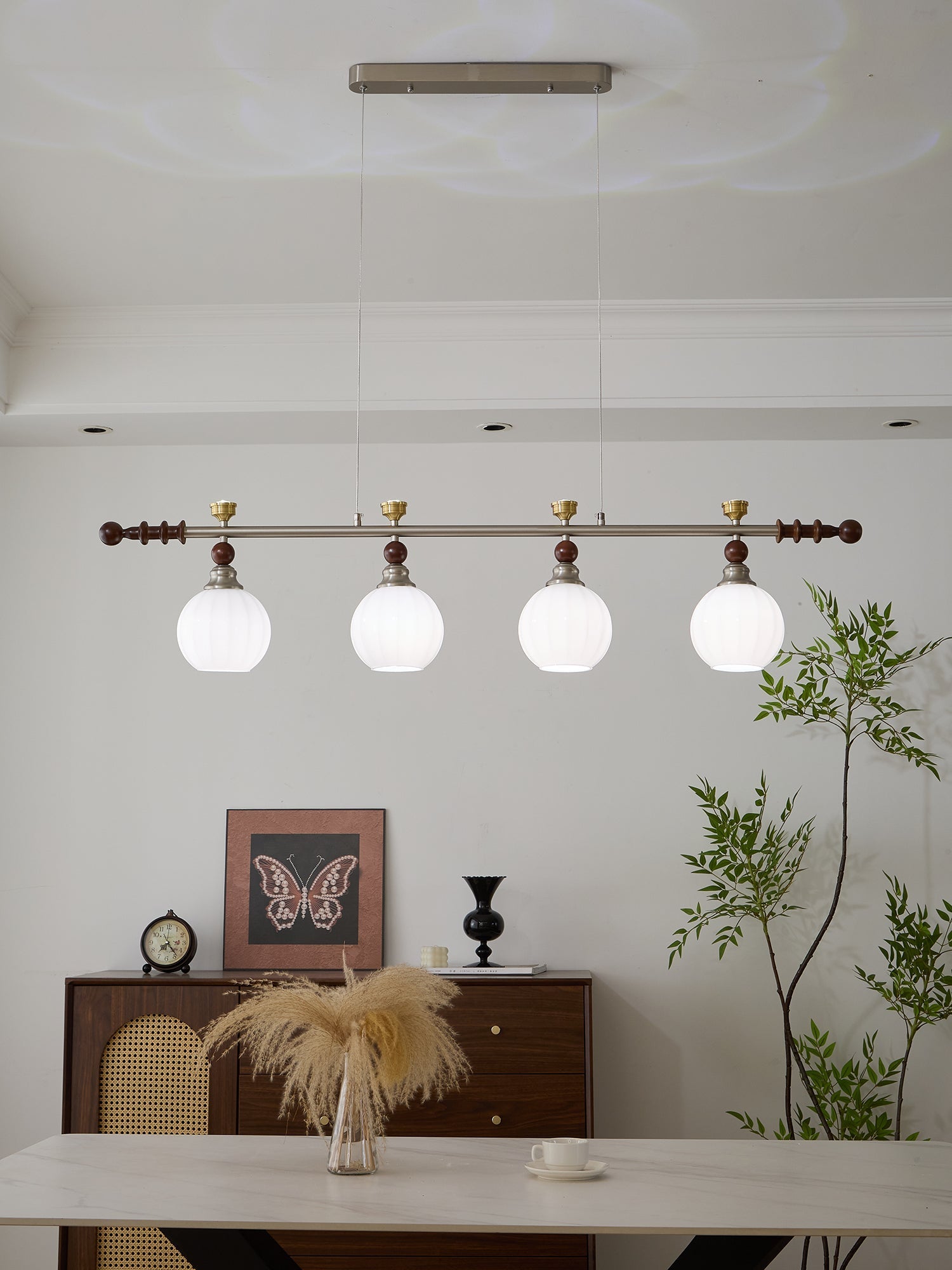 Otheia Elegance Vintage Linear Wood Pendant Lamp - Letslighting