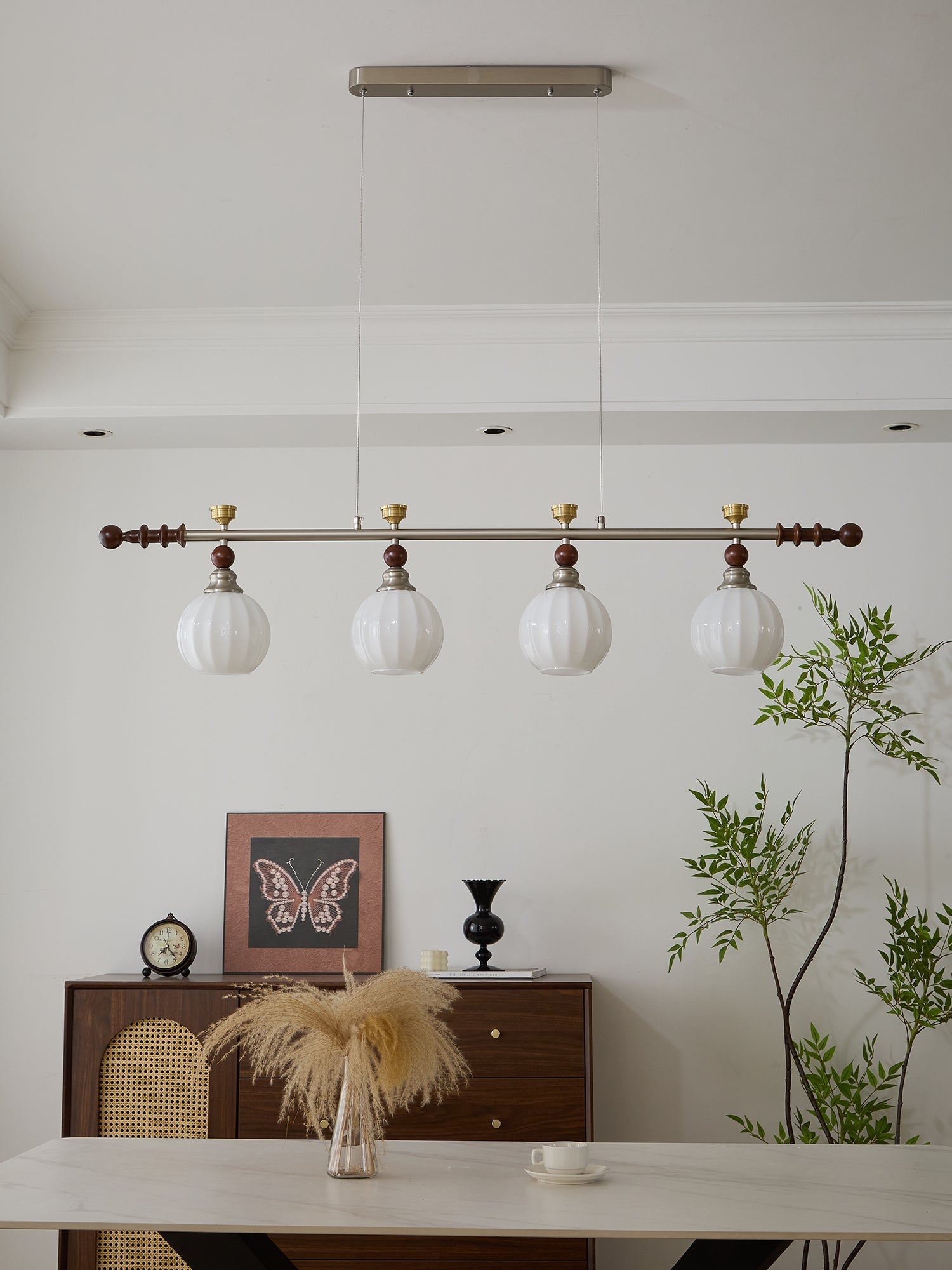 Otheia Elegance Vintage Linear Wood Pendant Lamp - Letslighting