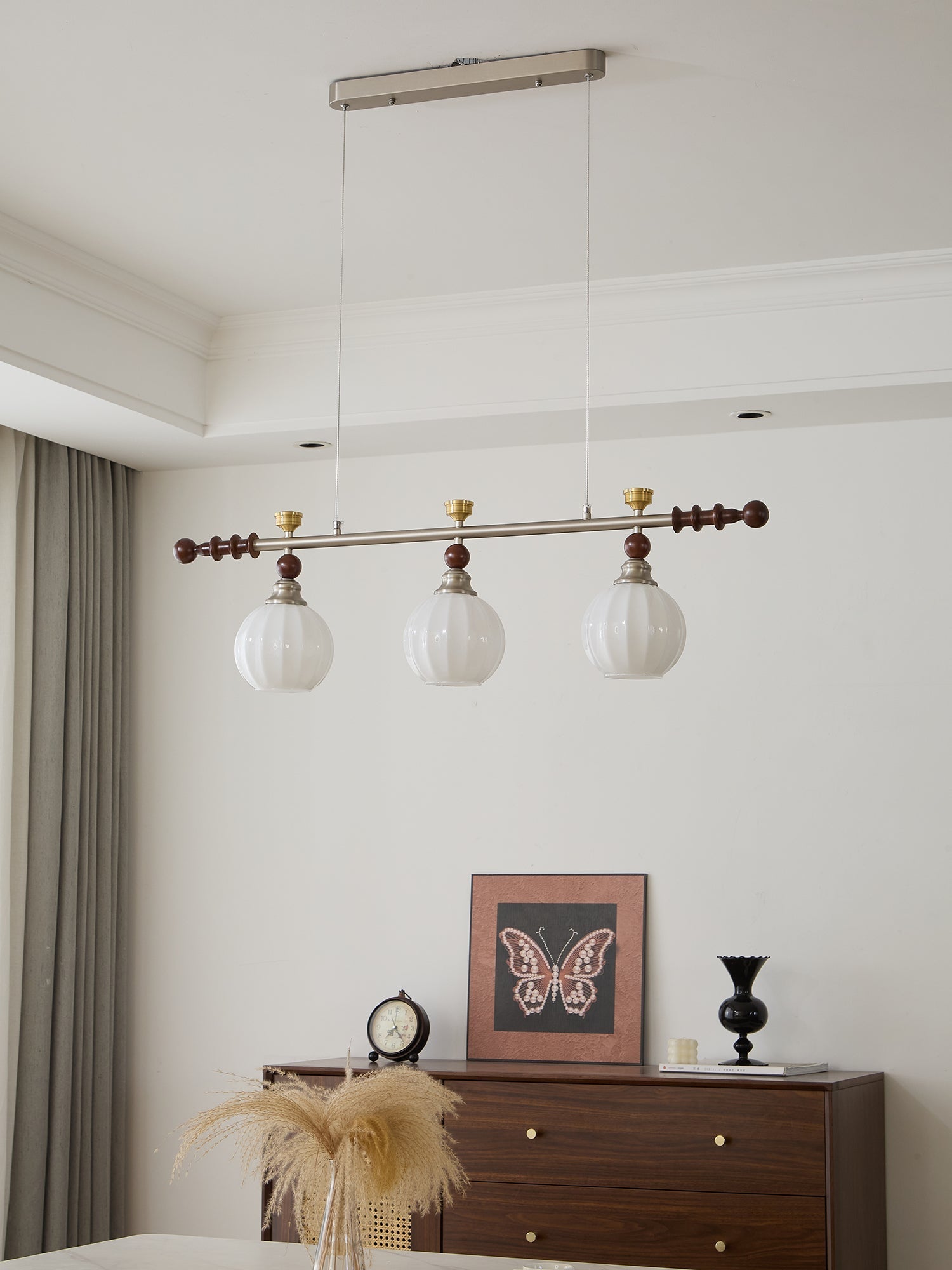 Otheia Elegance Vintage Linear Wood Pendant Lamp - Letslighting