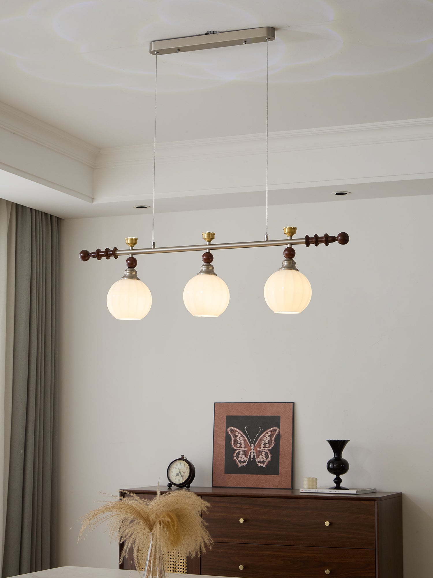 Otheia Elegance Vintage Linear Wood Pendant Lamp - Letslighting