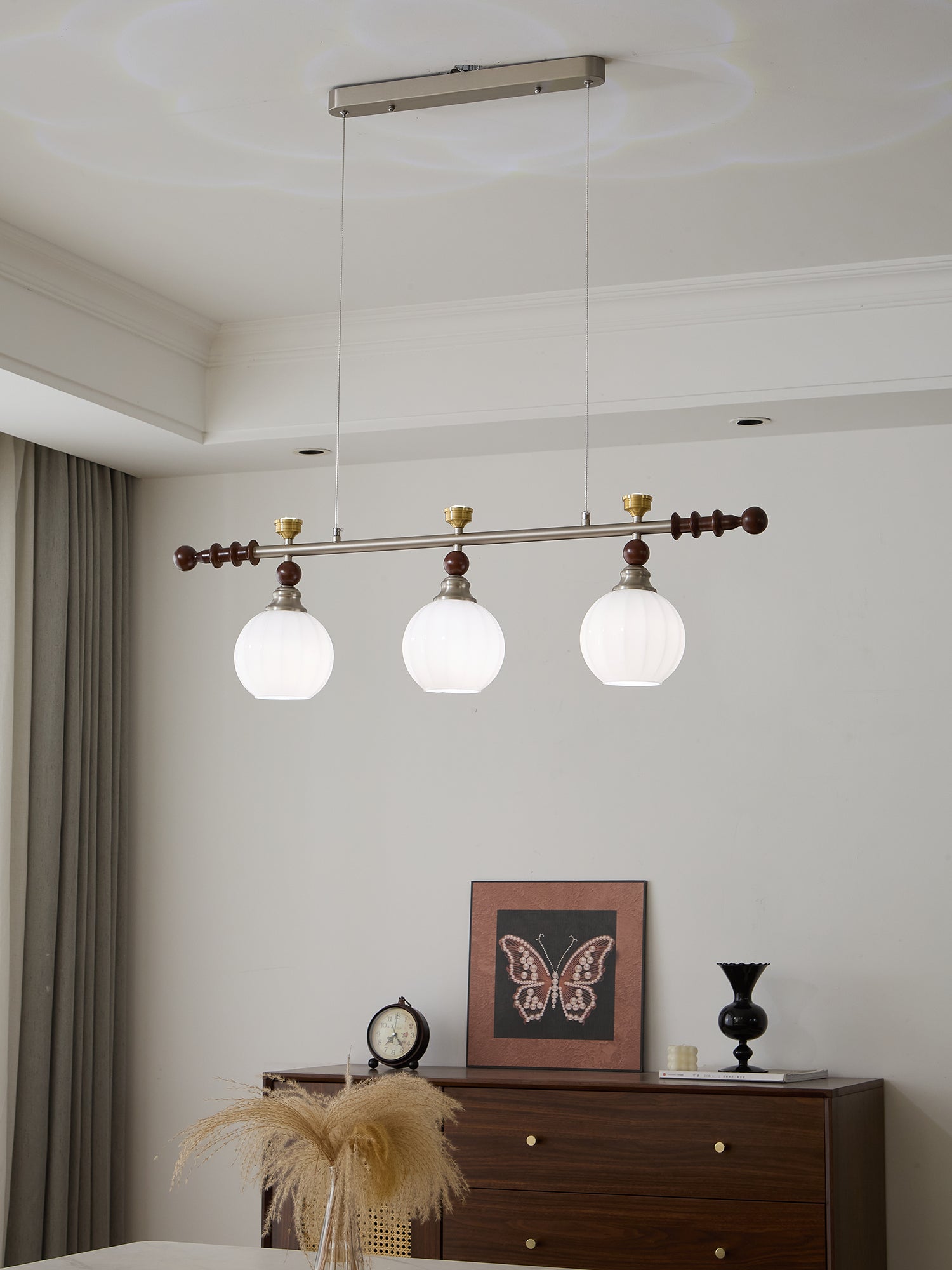 Otheia Elegance Vintage Linear Wood Pendant Lamp - Letslighting