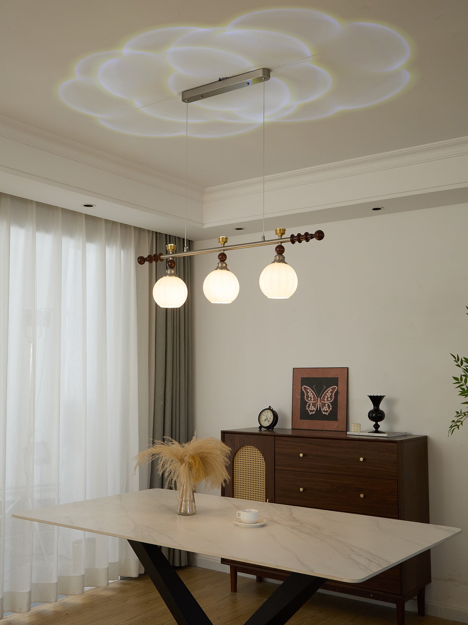 Otheia Elegance Vintage Linear Wood Pendant Lamp - Letslighting