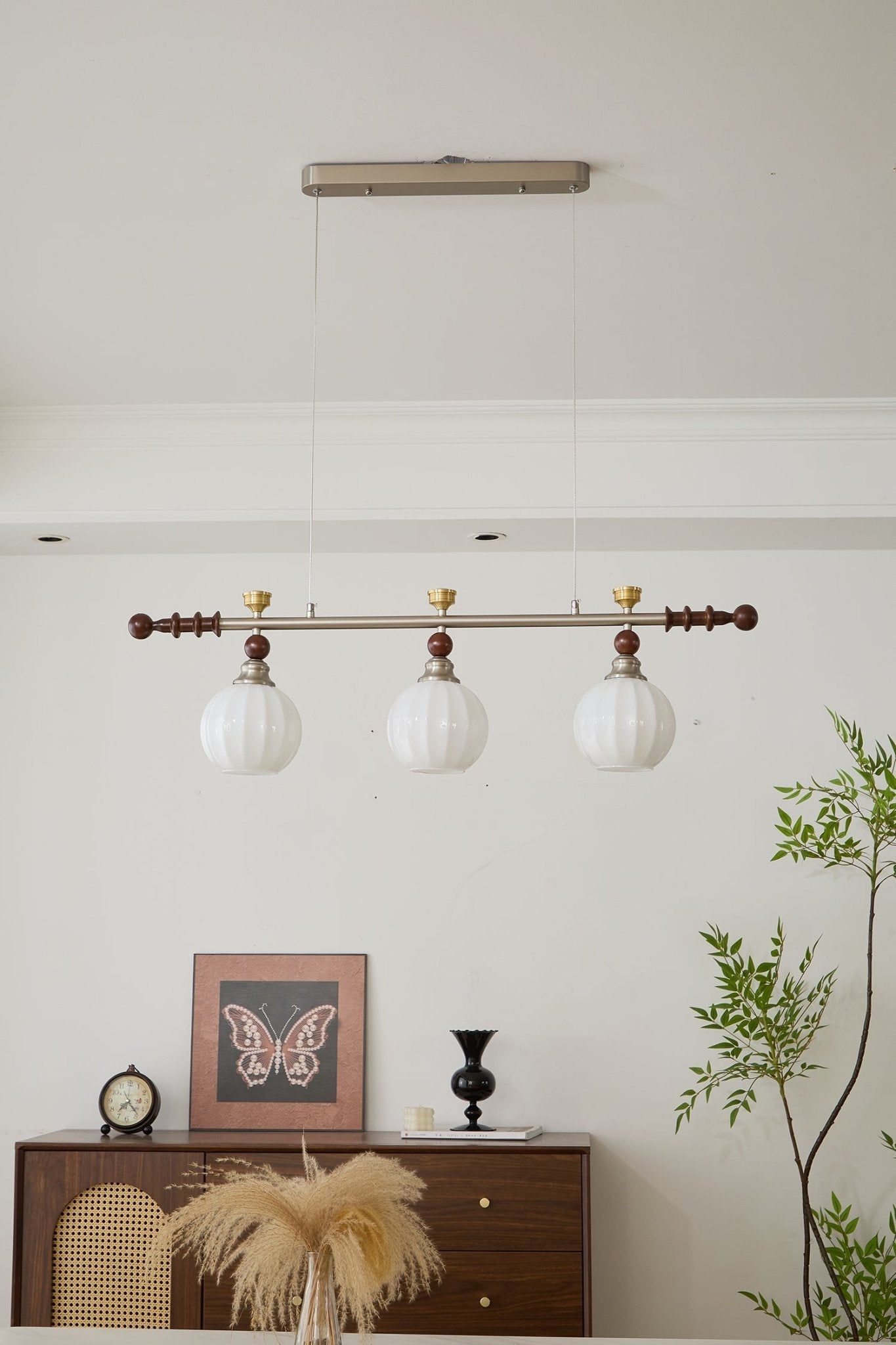 Otheia Elegance Vintage Linear Wood Pendant Lamp - Letslighting