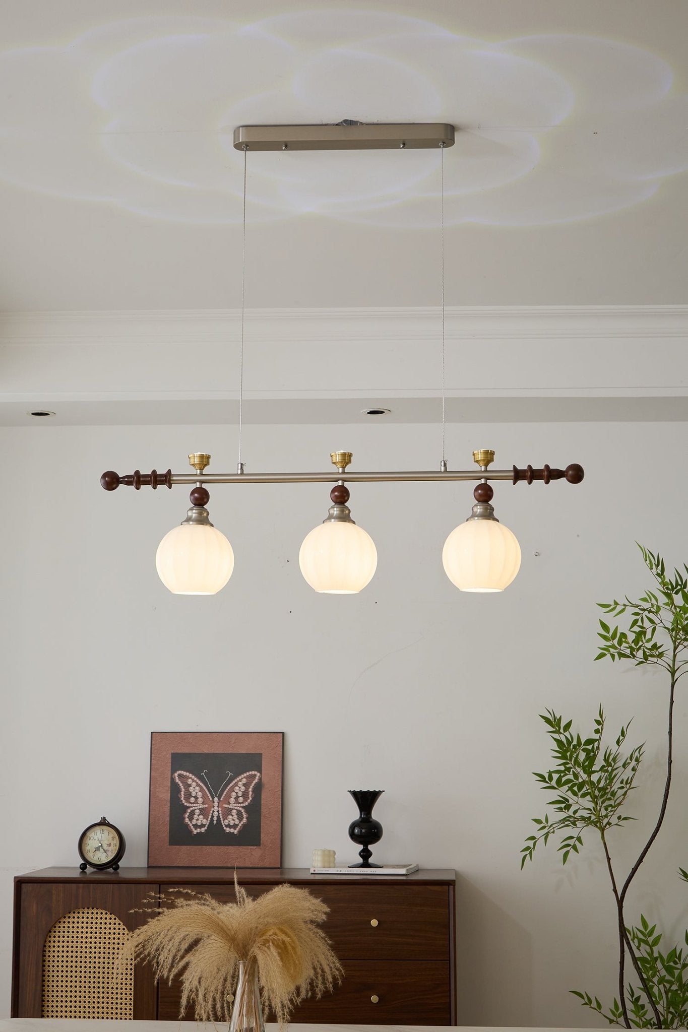 Otheia Elegance Vintage Linear Wood Pendant Lamp - Letslighting