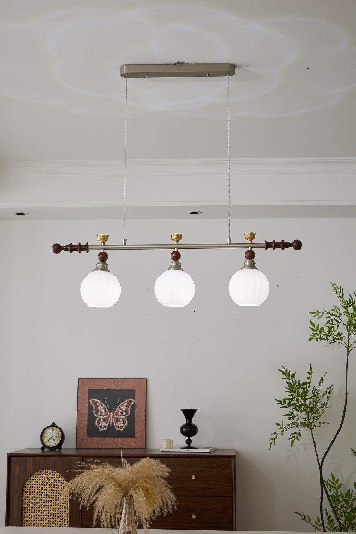 Otheia Elegance Vintage Linear Wood Pendant Lamp - Letslighting