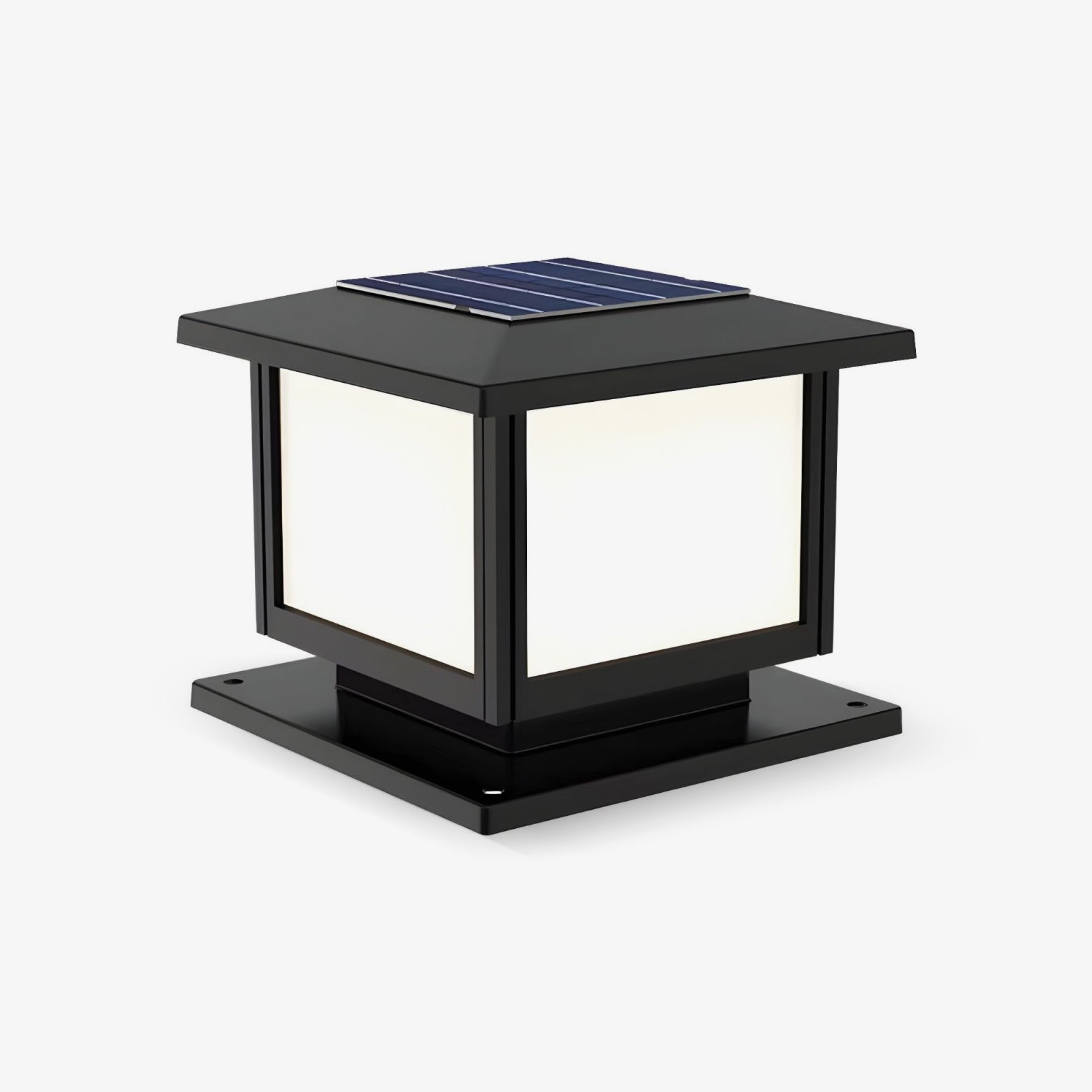 Ray Pavilion-style Square Solar Outdoor Post Light - Letslighting