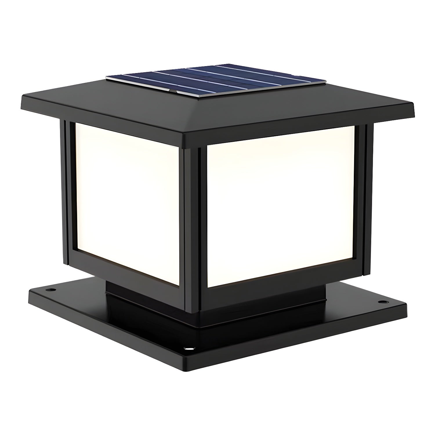 Ray Pavilion-style Square Solar Outdoor Post Light - Letslighting