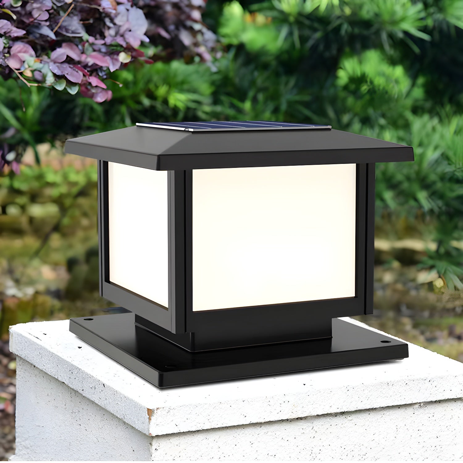 Ray Pavilion-style Square Solar Outdoor Post Light - Letslighting