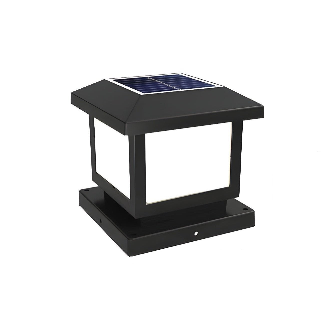 Ray Pavilion-style Square Solar Outdoor Post Light - Letslighting