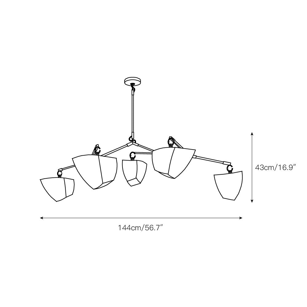 Iris Mobile Individual Creativity Brass Ceramics Chandelier - Letslighting