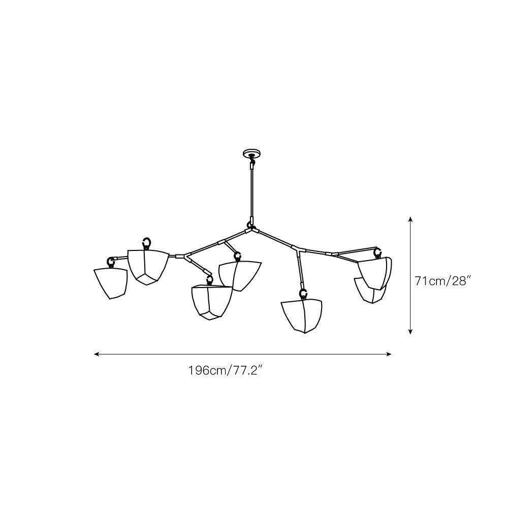 Iris Mobile Individual Creativity Brass Ceramics Chandelier - Letslighting