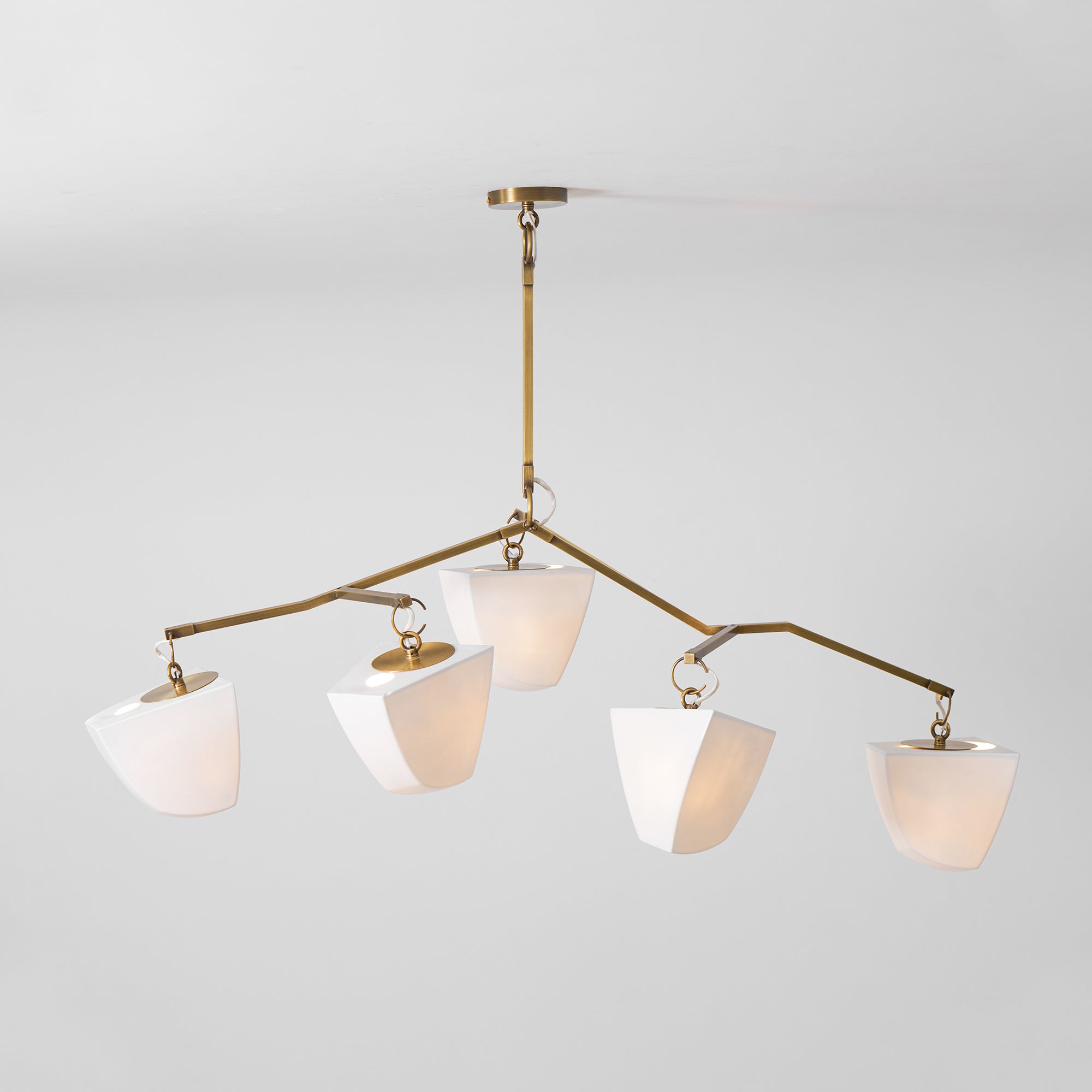 Iris Mobile Individual Creativity Brass Ceramics Chandelier - Letslighting